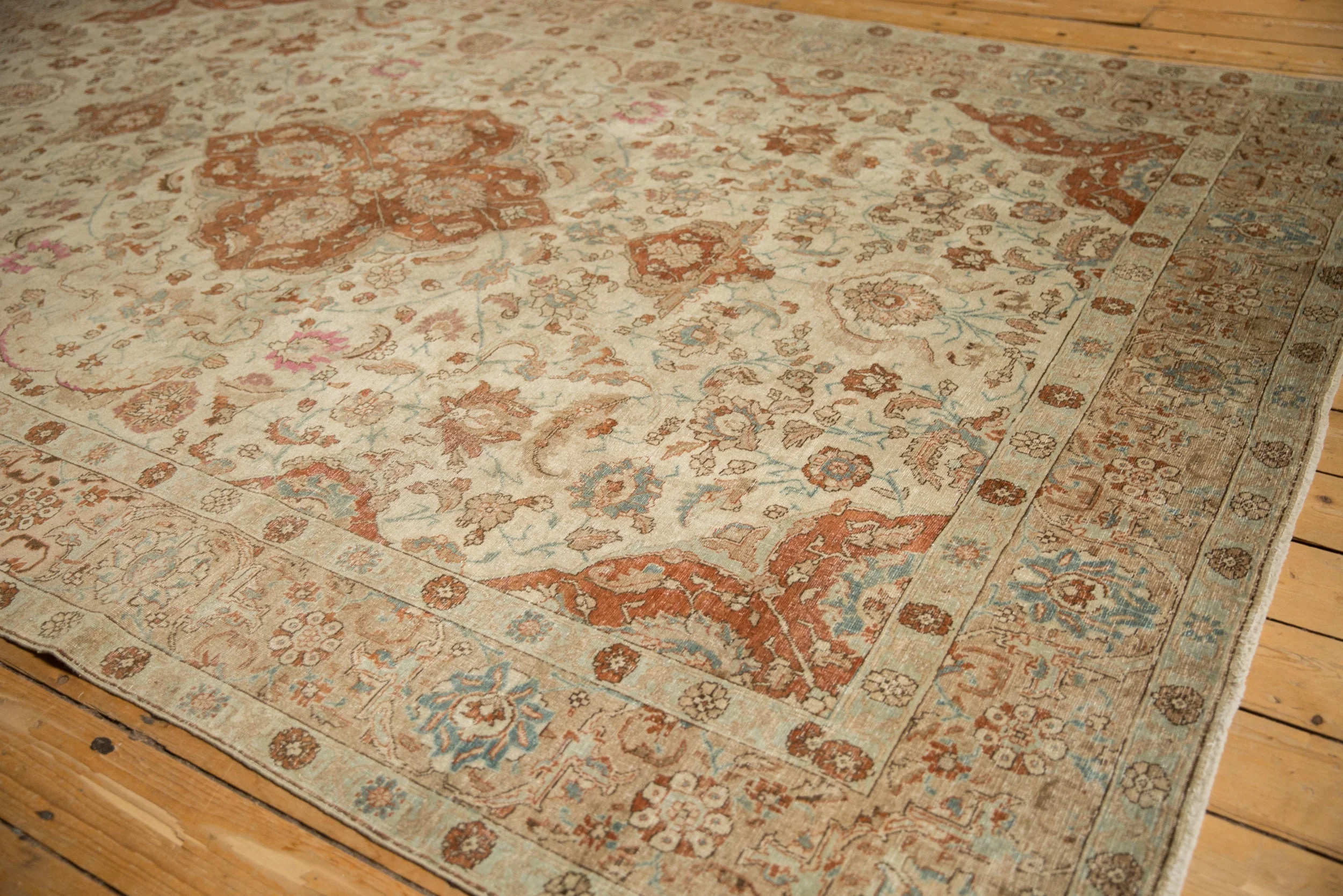 7x11 Vintage Distressed Tabriz Carpet - Image 4