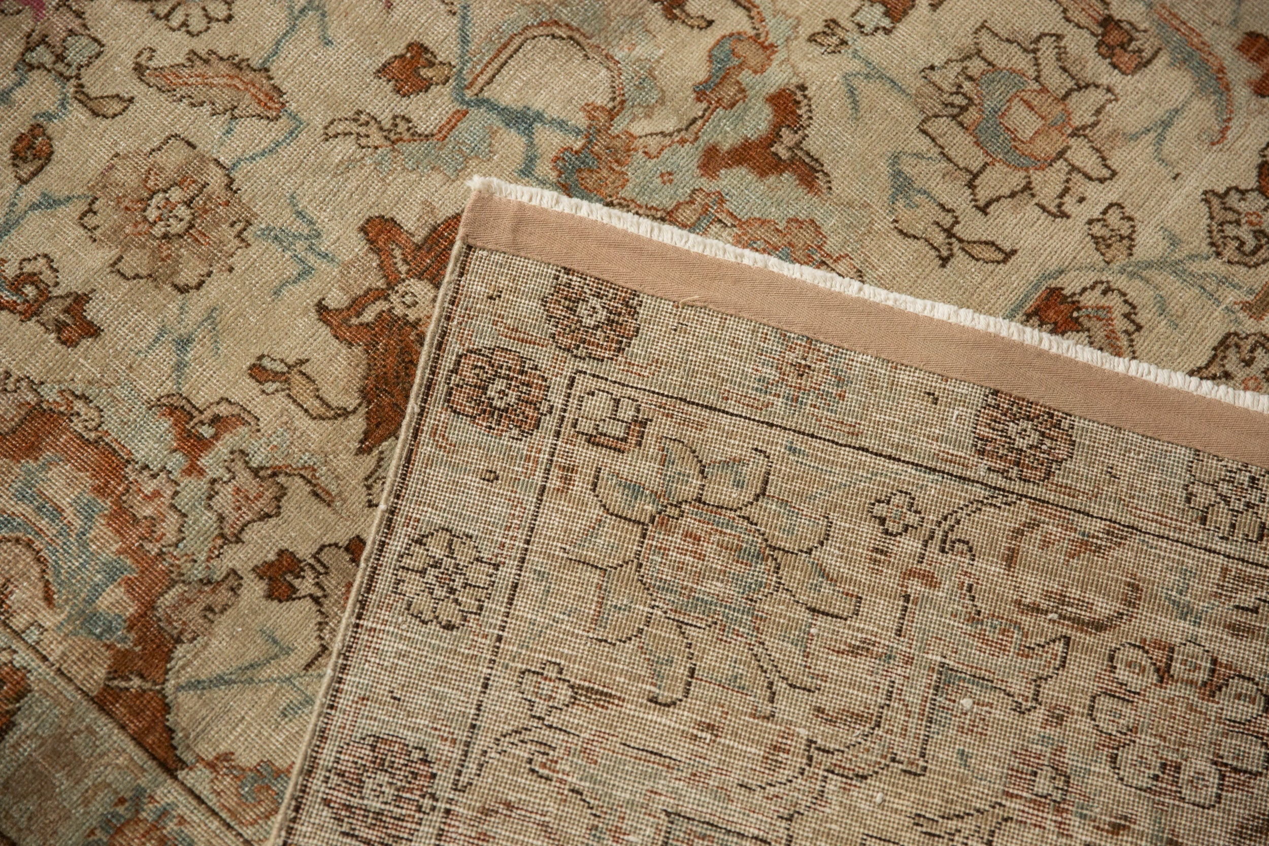 7x11 Vintage Distressed Tabriz Carpet - Image 9