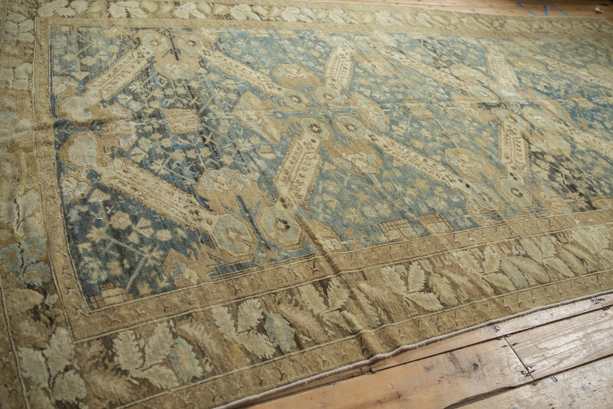 7x13 Vintage Distressed Kurdish Carpet - Image 12
