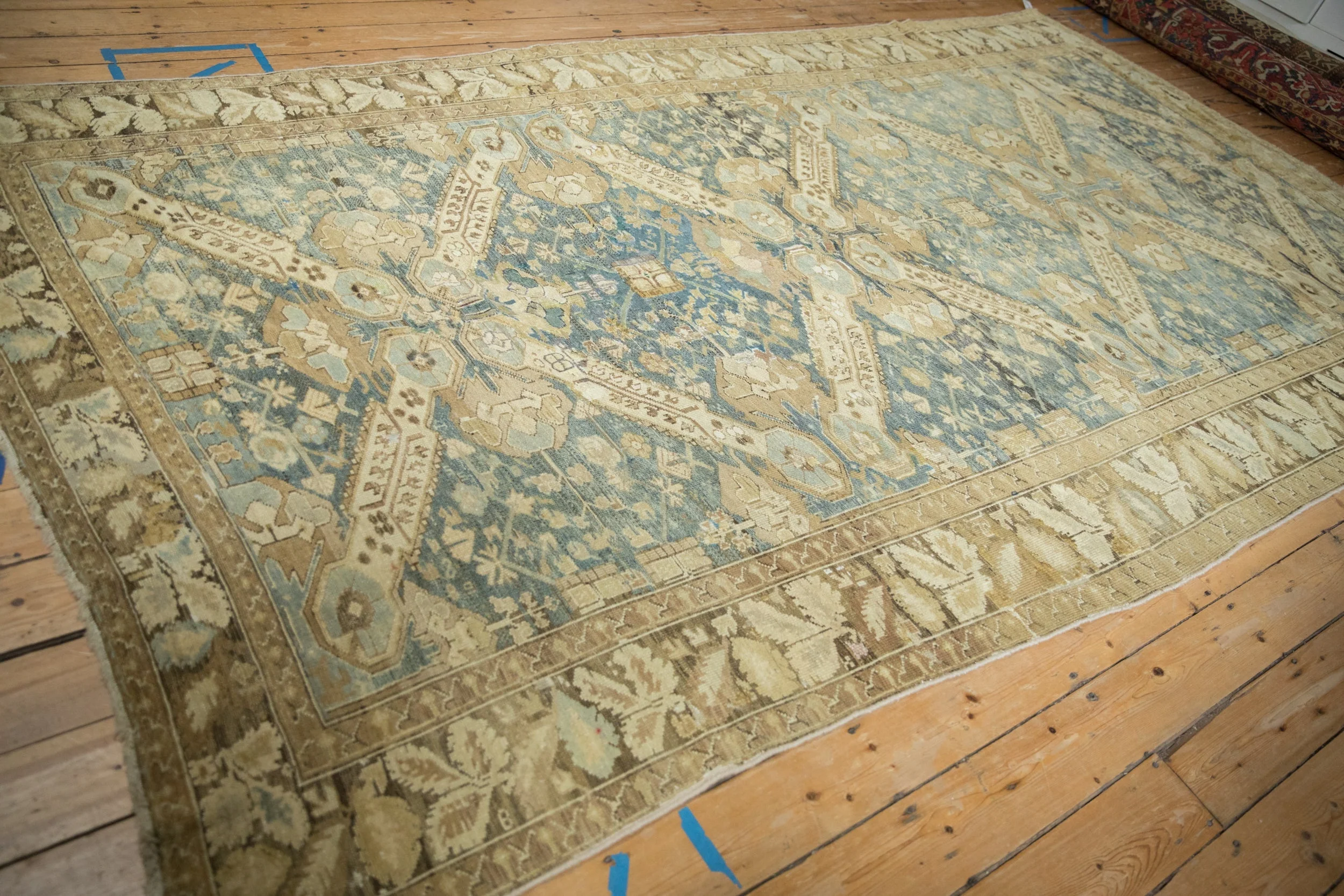 7x13 Vintage Distressed Kurdish Carpet - Image 6