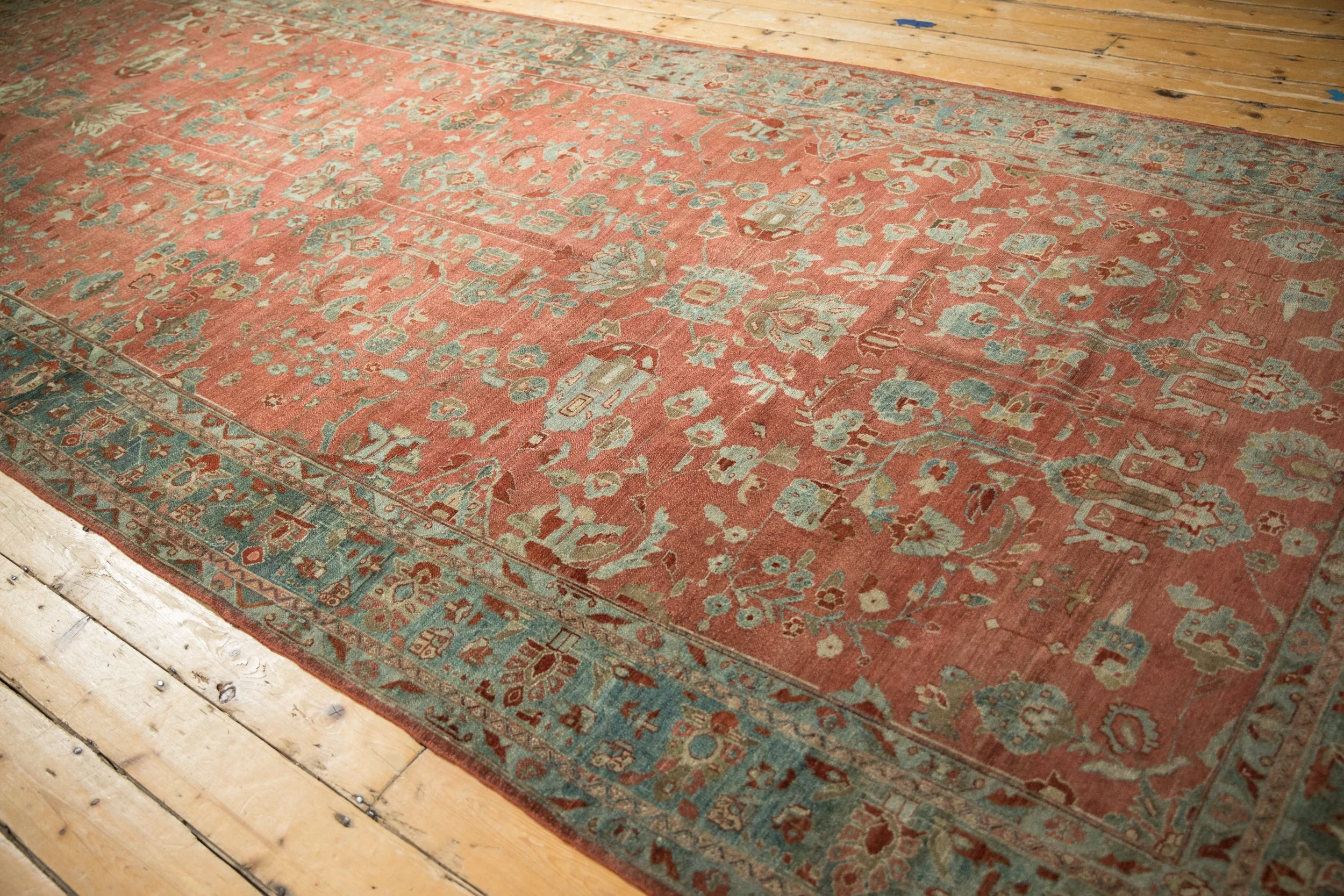 7x17 Vintage Distressed Bibikabad Carpet - Image 9