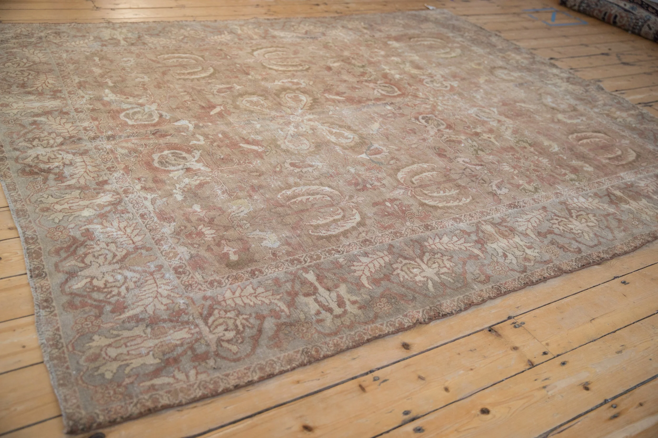 7x8.5 Antique Distressed Sultanabad Carpet - Image 7