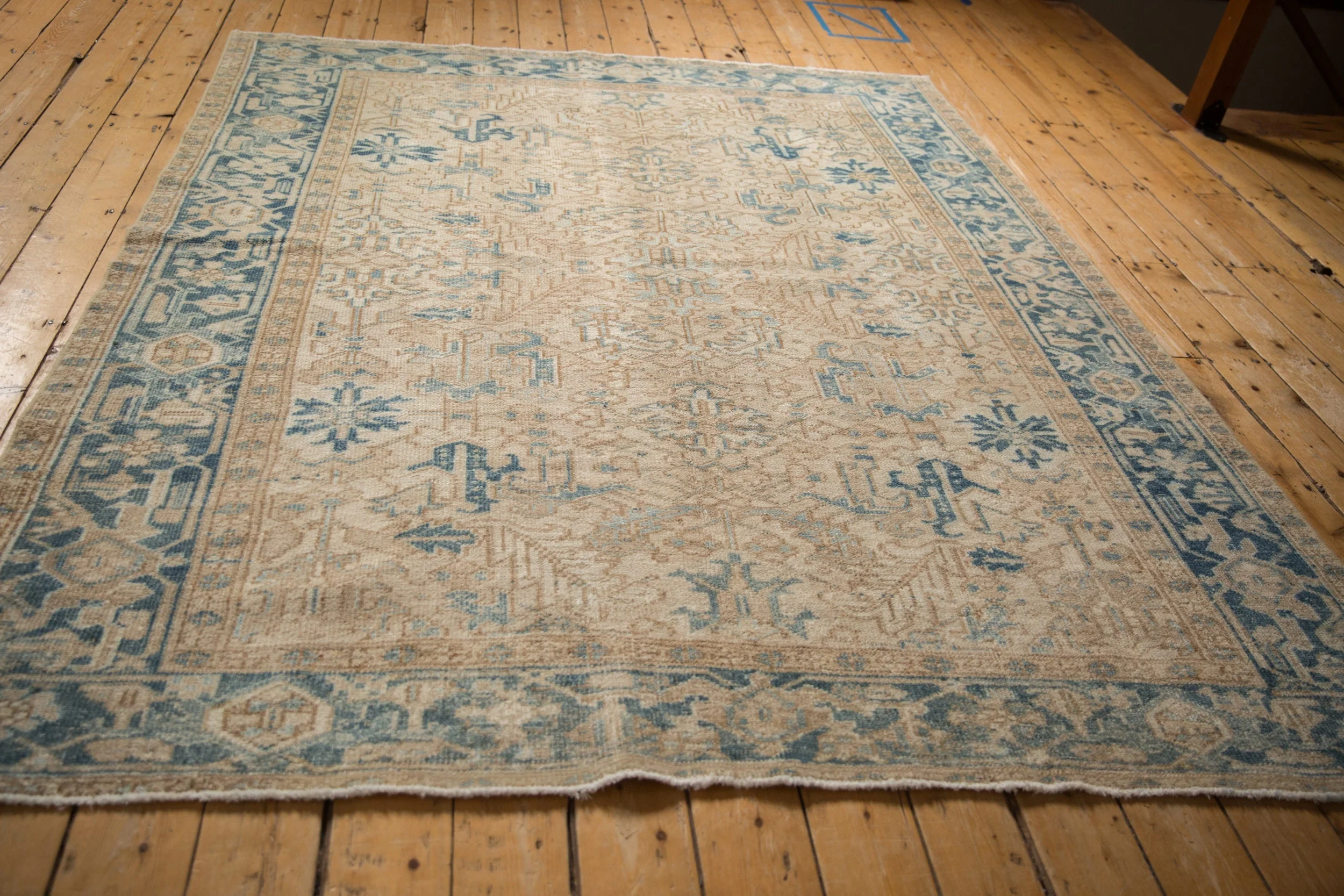 7x8.5 Vintage Distressed Mehrivan Carpet - Image 6