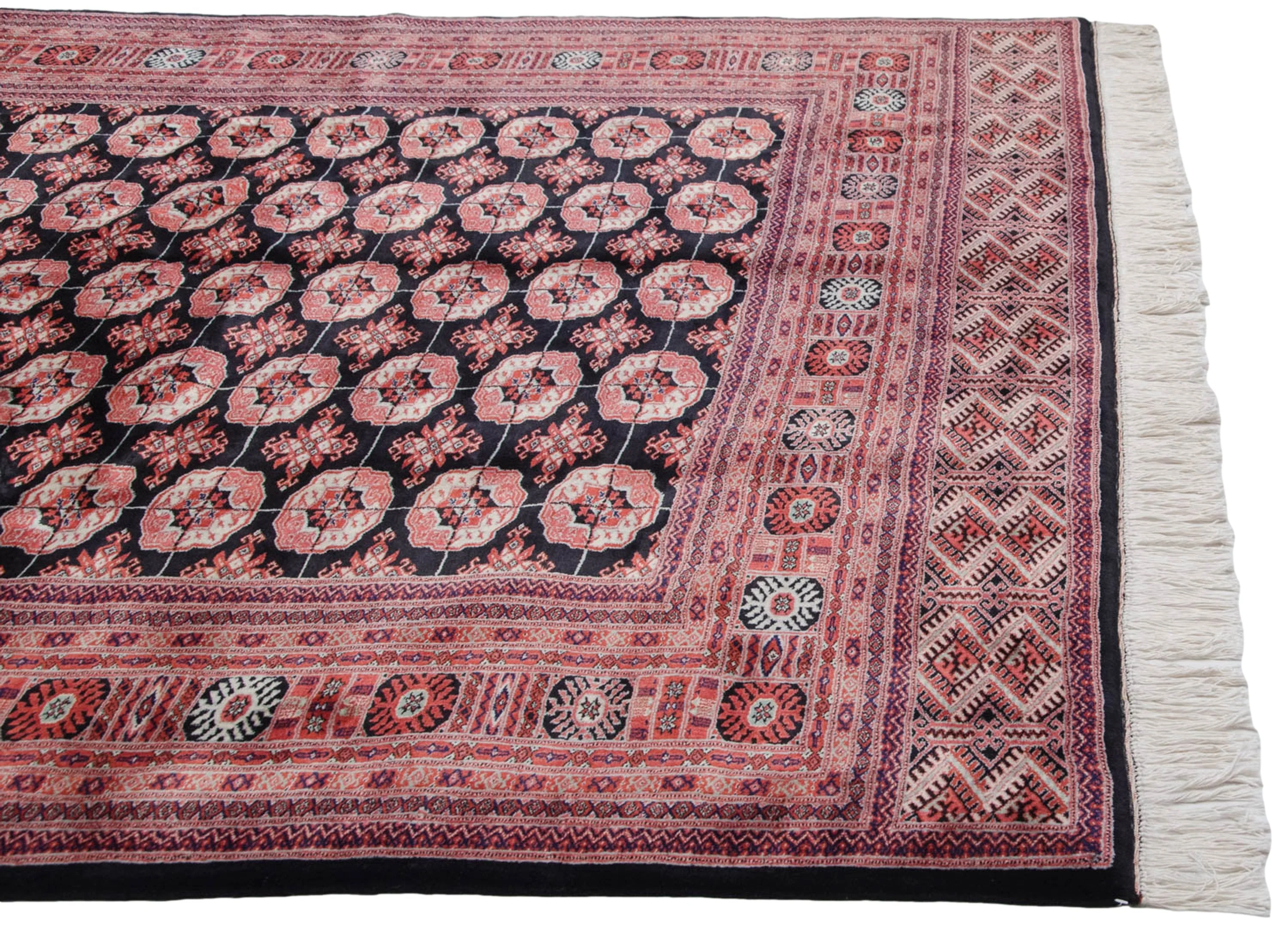 7x8 Vintage Fine Bokhara Square Carpet - Image 10