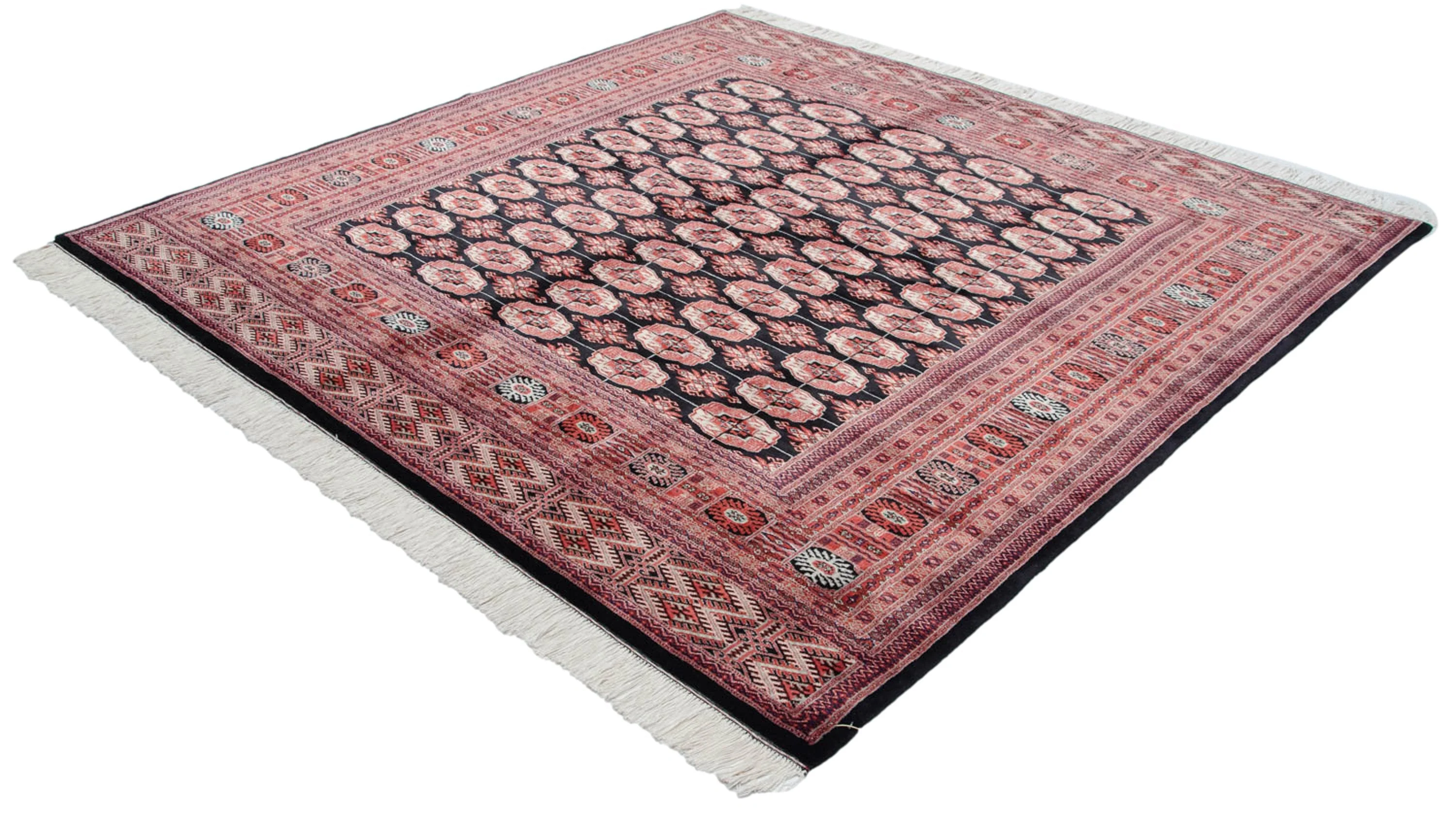 7x8 Vintage Fine Bokhara Square Carpet - Image 11