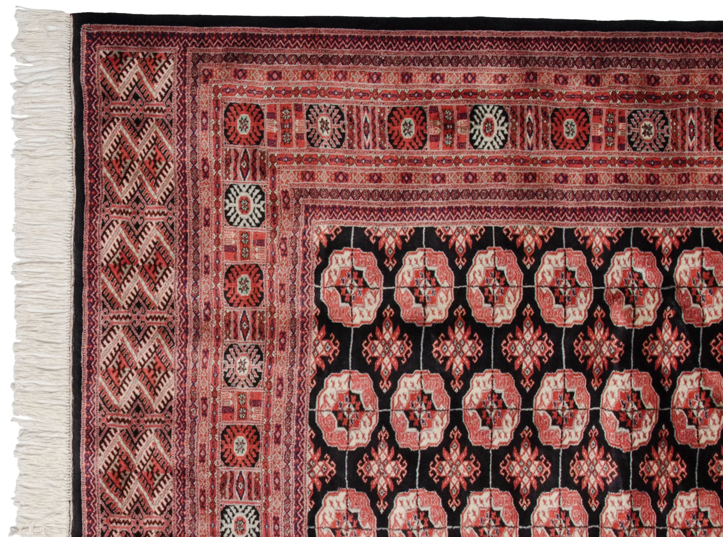 7x8 Vintage Fine Bokhara Square Carpet - Image 5