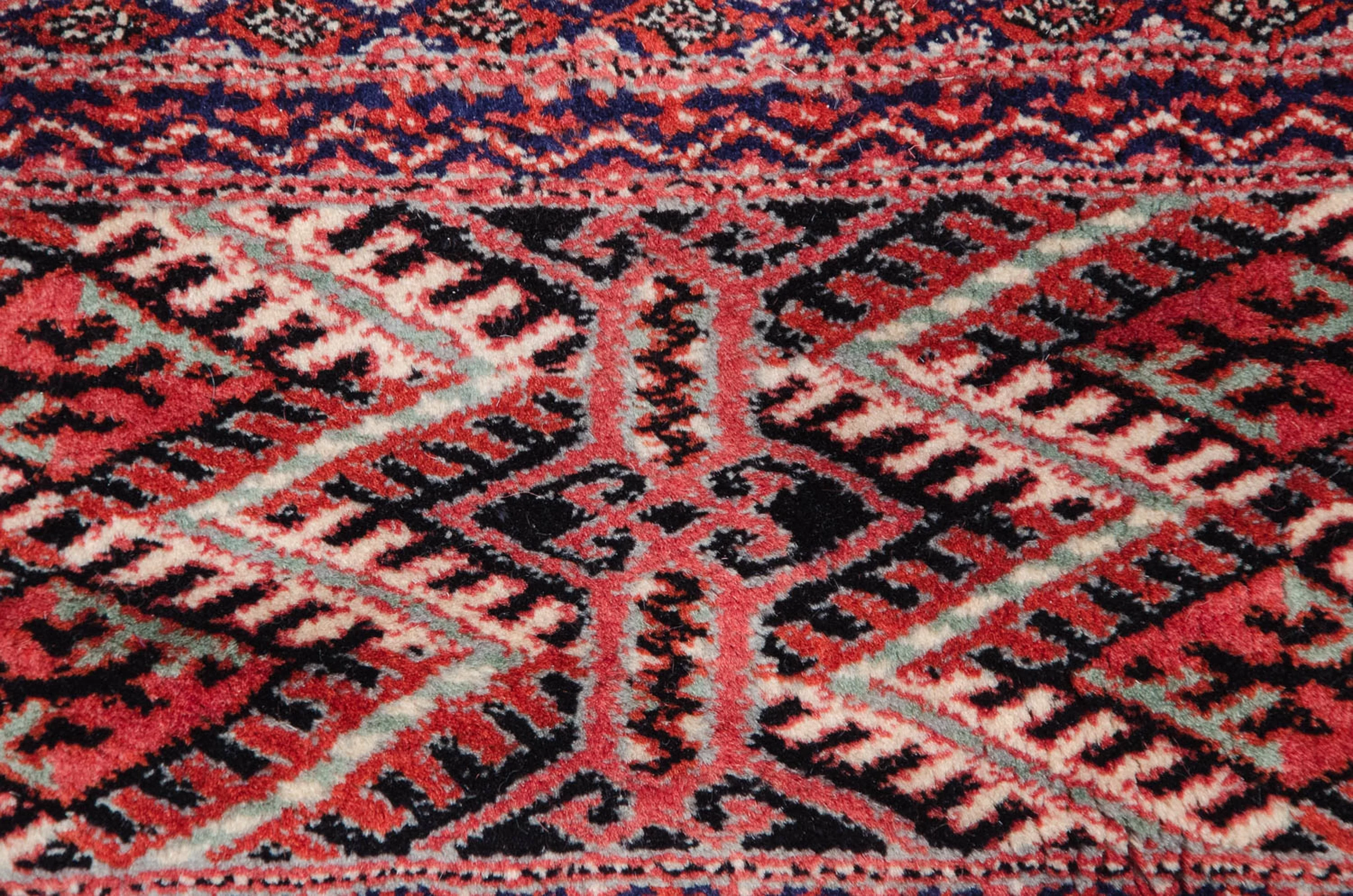 7x8 Vintage Fine Bokhara Square Carpet - Image 8