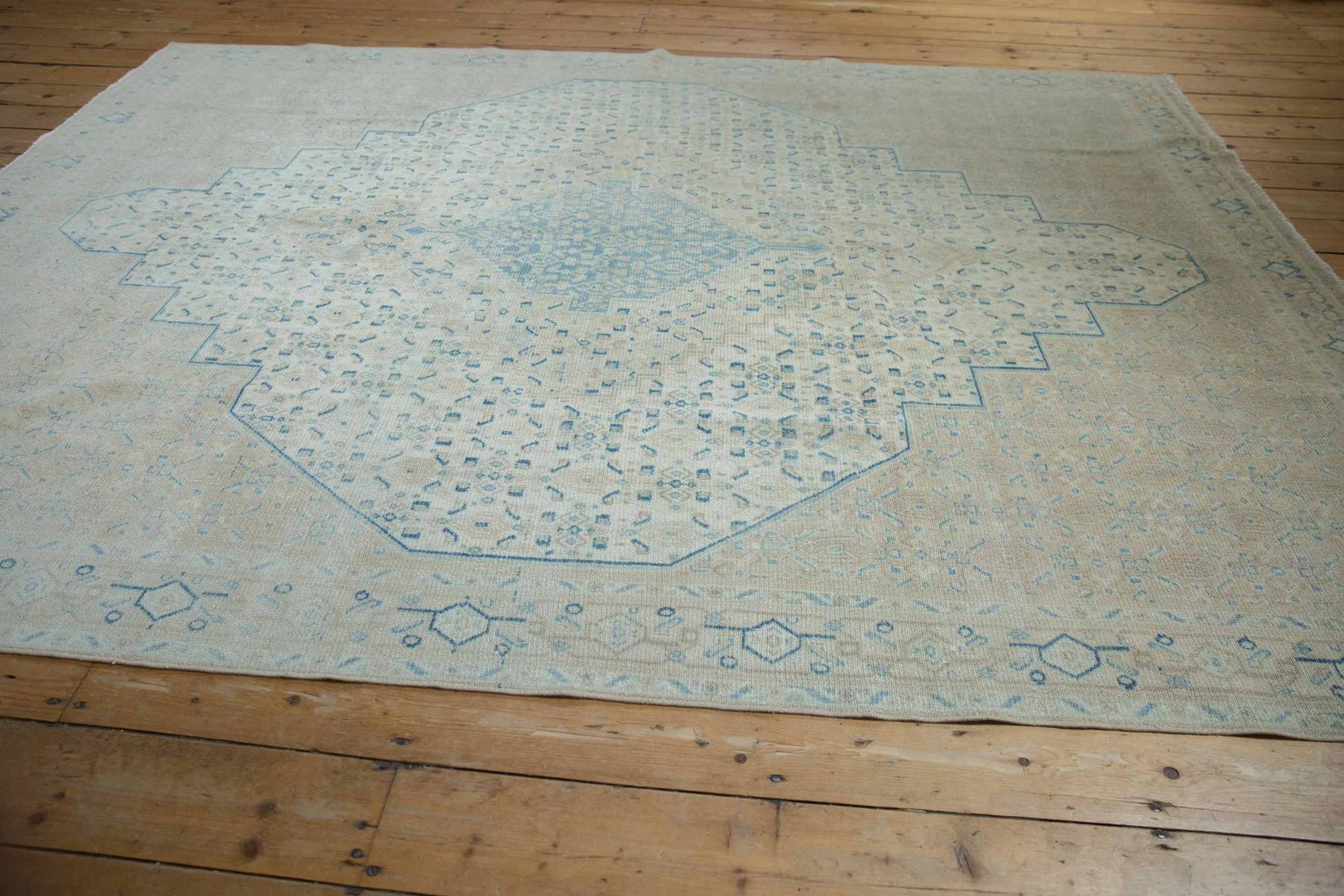7x9.5 Vintage Distressed Birjand Carpet - Image 8