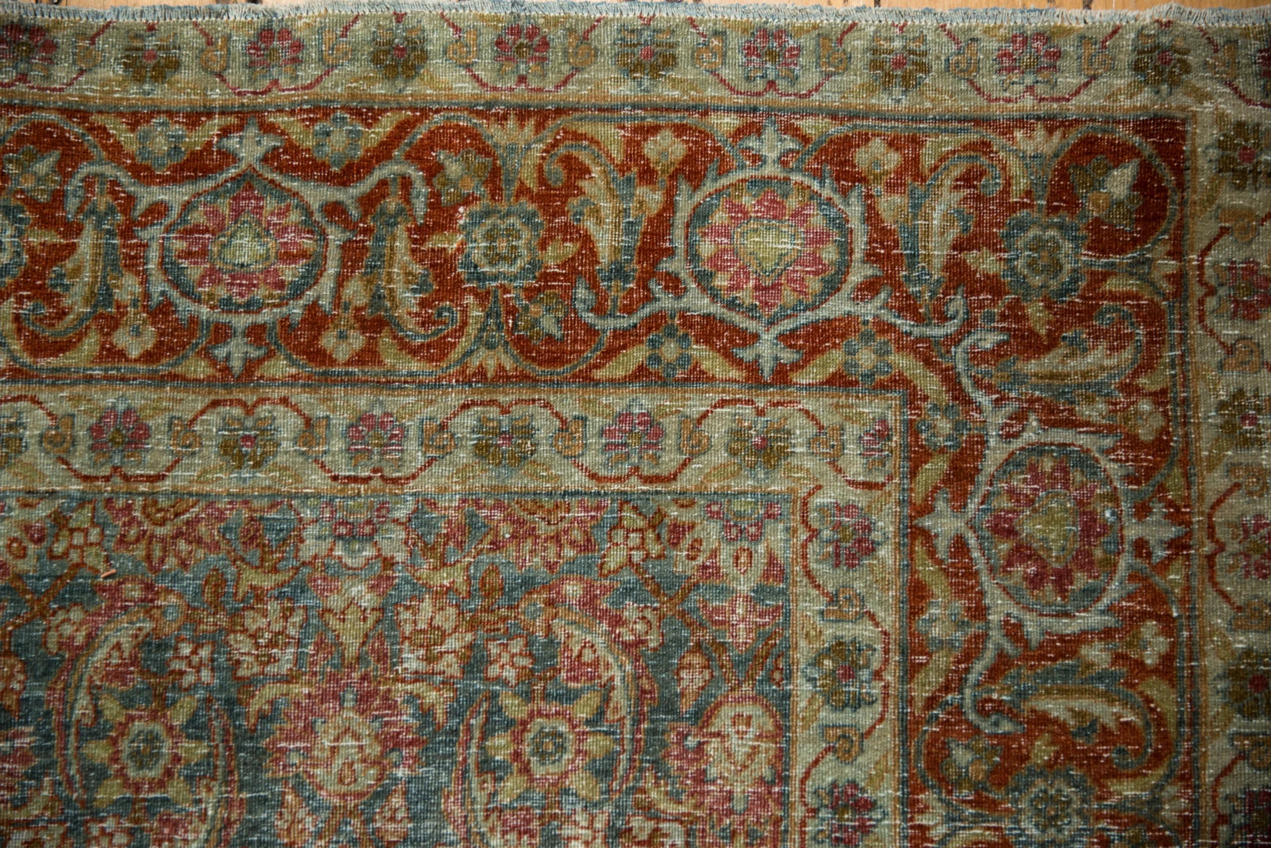 7x9.5 Vintage Distressed Tabriz Carpet - Image 4
