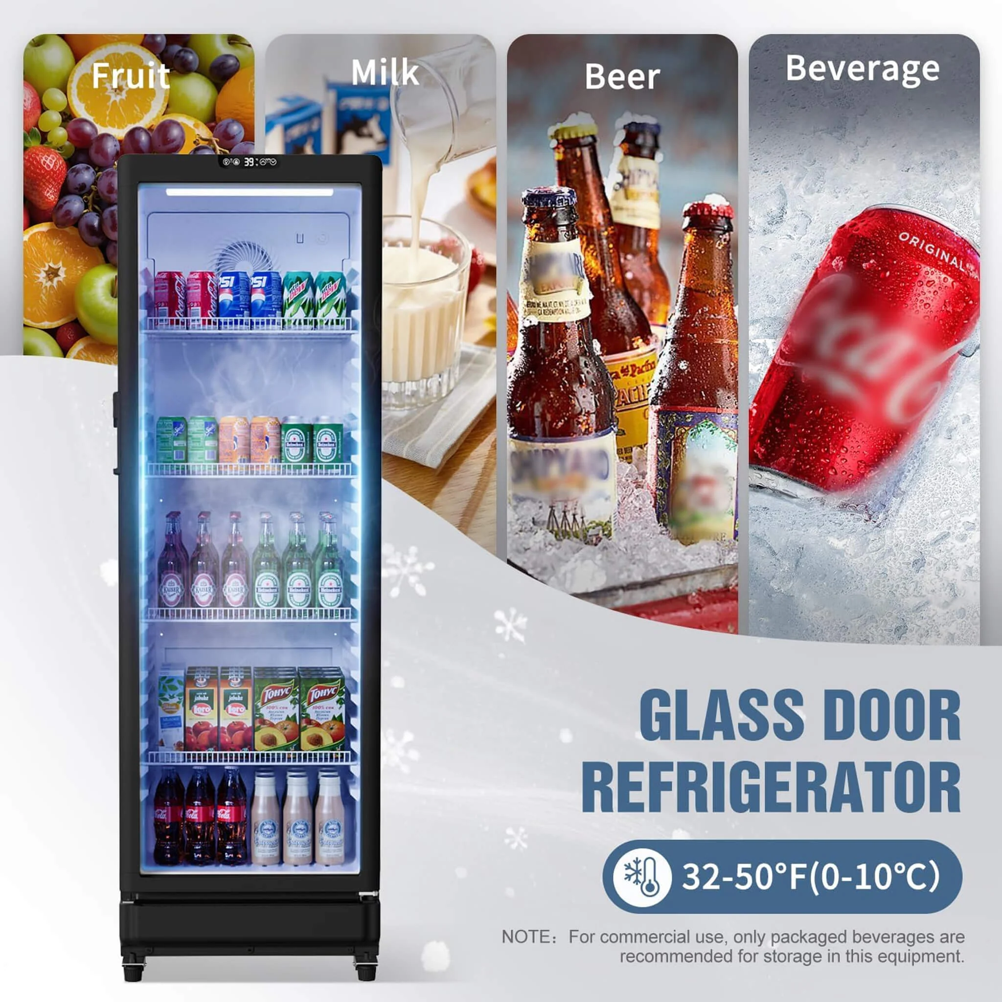 8.5 Cu.Ft Commercial Single Glass Door Beverage Merchandiser Refrigerator (SAK27946) - Image 4