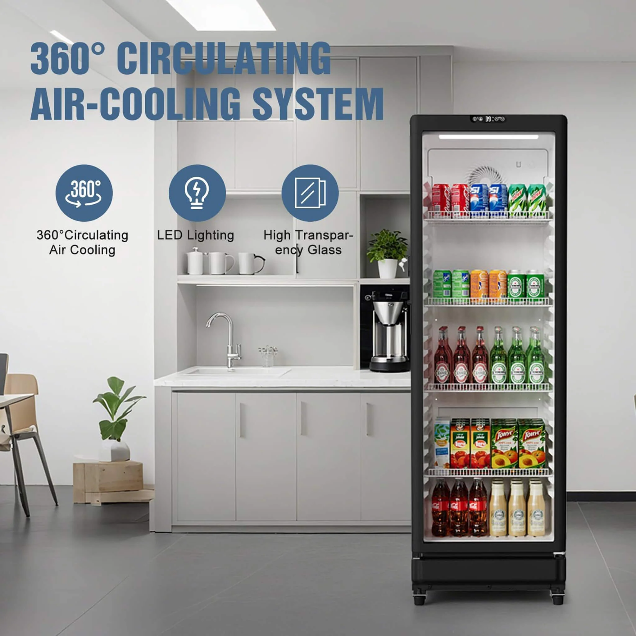 8.5 Cu.Ft Commercial Single Glass Door Beverage Merchandiser Refrigerator (SAK27946) - Image 5