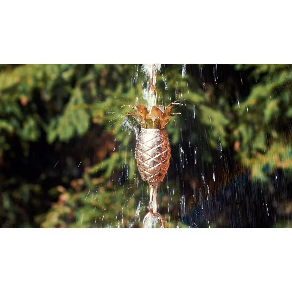 8.5 Ft. Copper Pineapple Rain Chain Gutter Downspout - Basin Not Included - Image 2