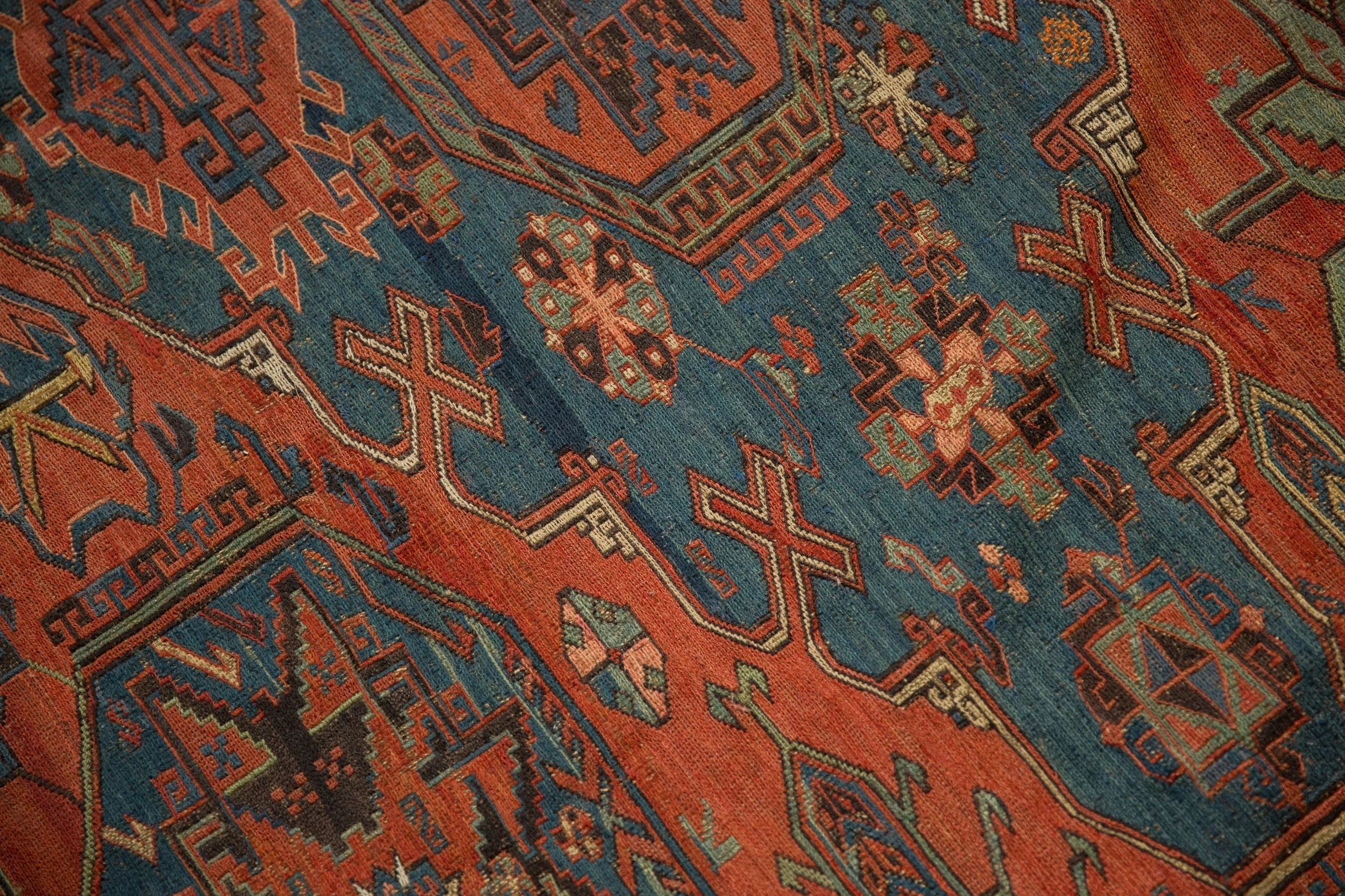 8.5x10.5 Antique Soumac Design Carpet - Image 3