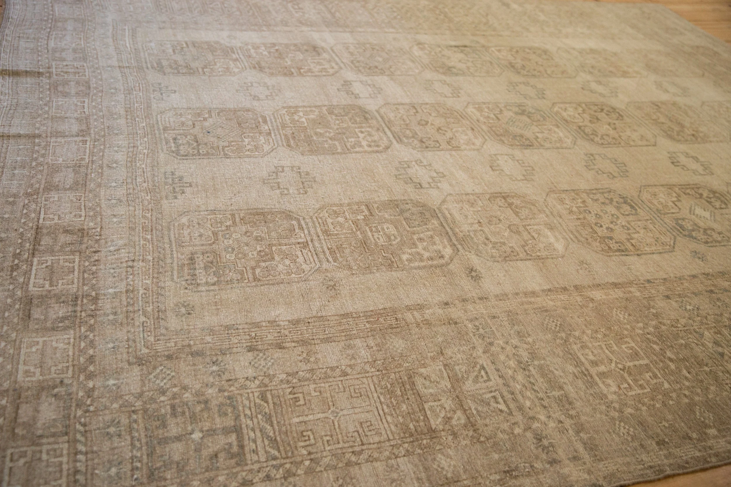 8.5x10.5 Vintage Distressed Ersari Carpet - Image 8