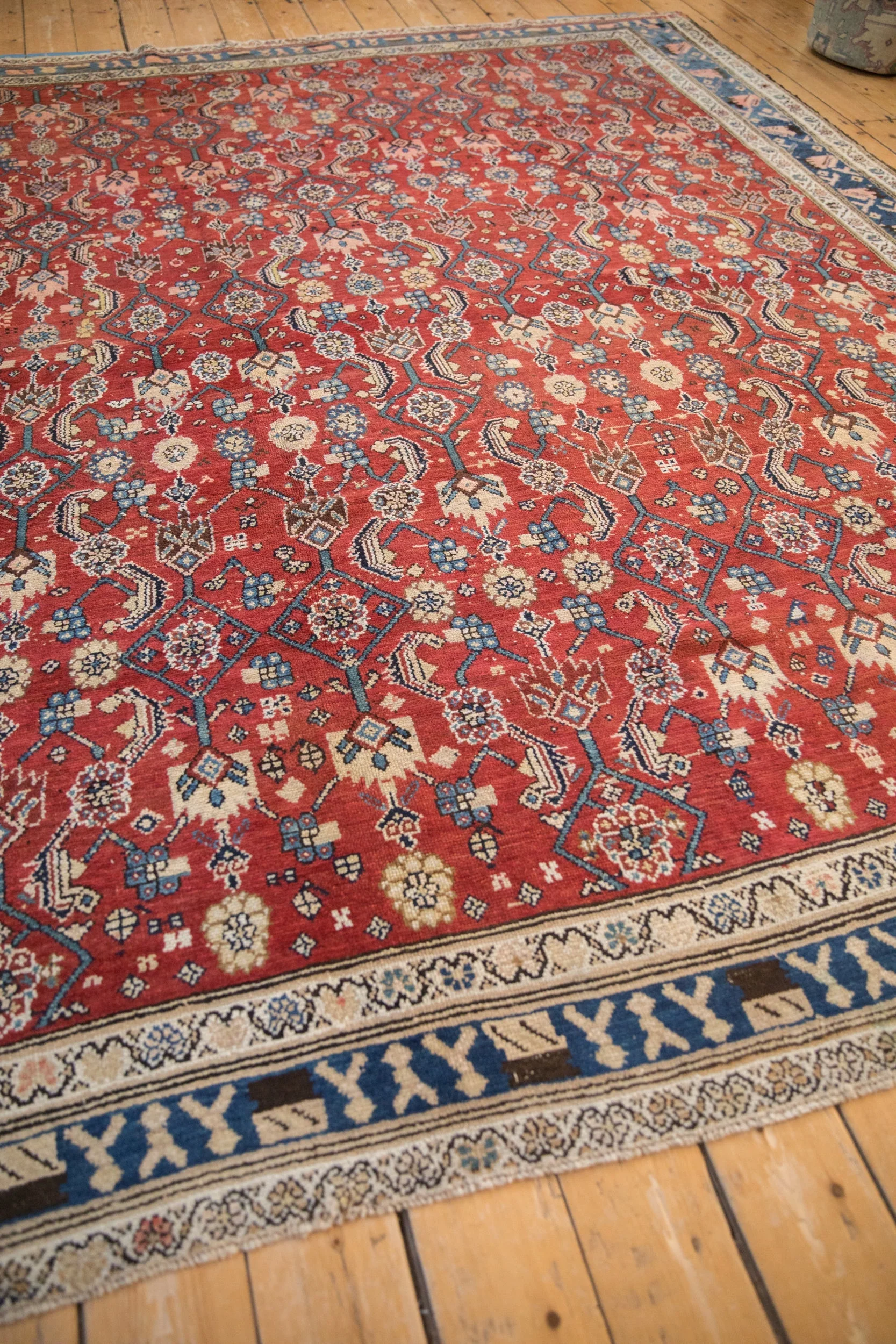 8.5x10.5 Vintage Kurdish Hamadan Carpet - Image 9