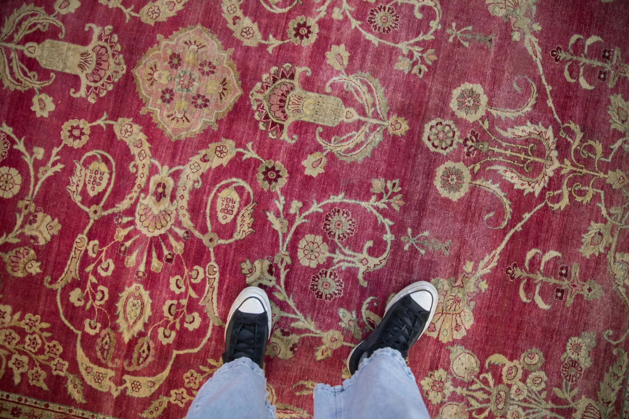 8.5x11.5 Antique Distressed Yezd Carpet - Image 2
