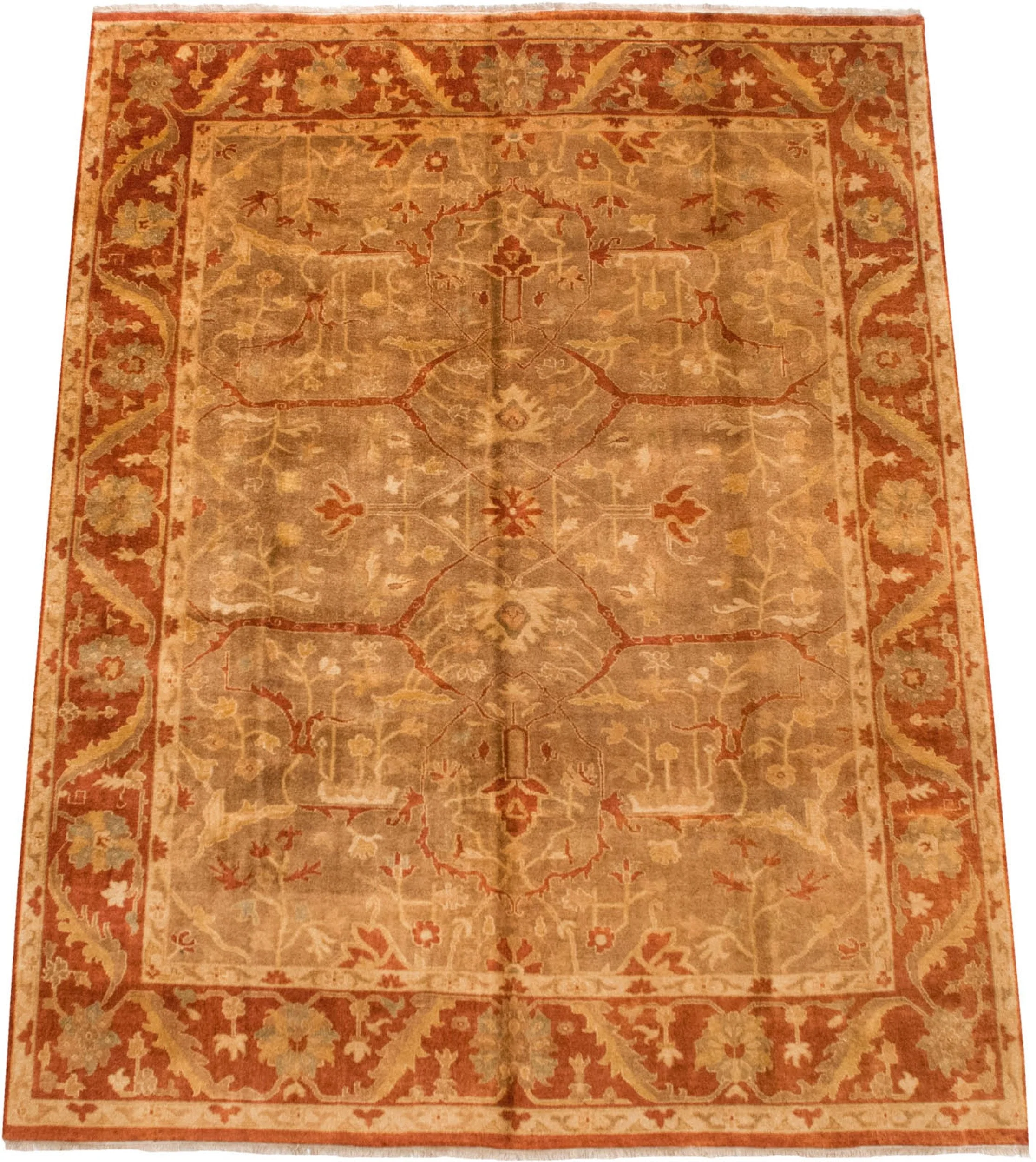 8.5x11.5 New Gold Wash Indian Oushak Design Carpet - Image 2