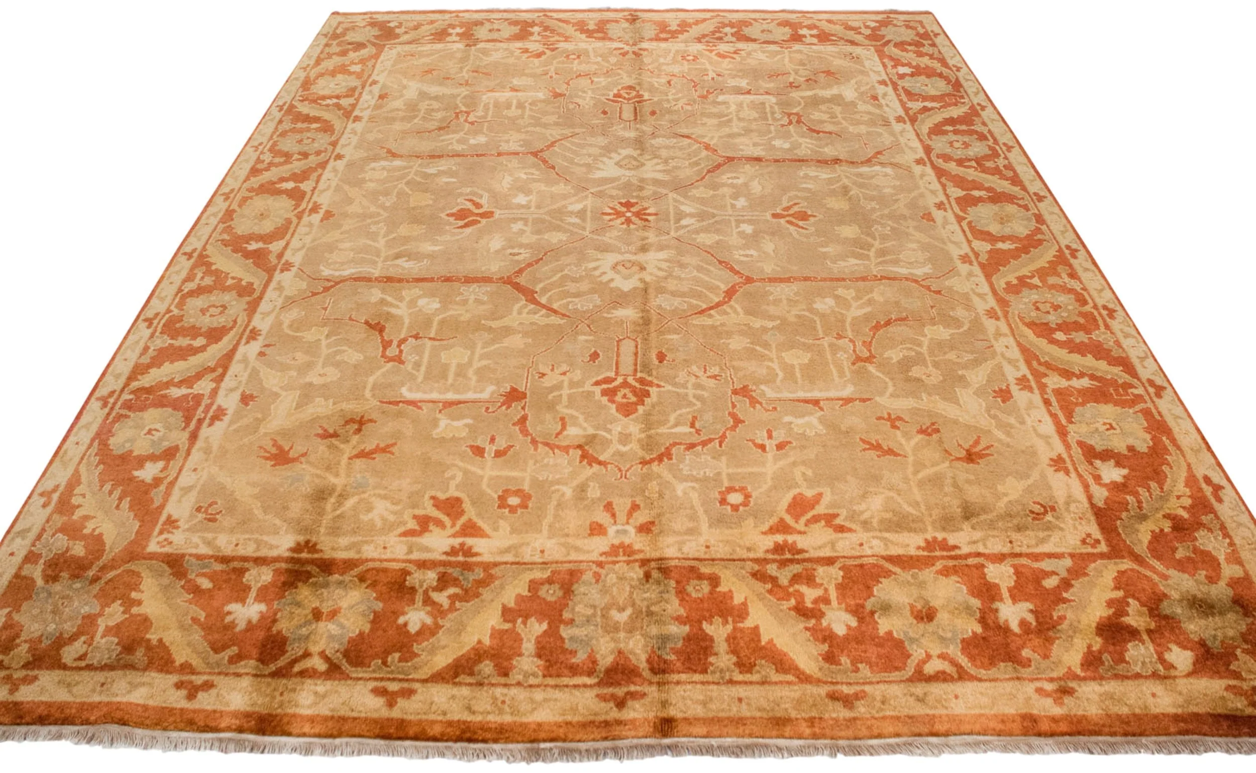 8.5x11.5 New Gold Wash Indian Oushak Design Carpet - Image 3