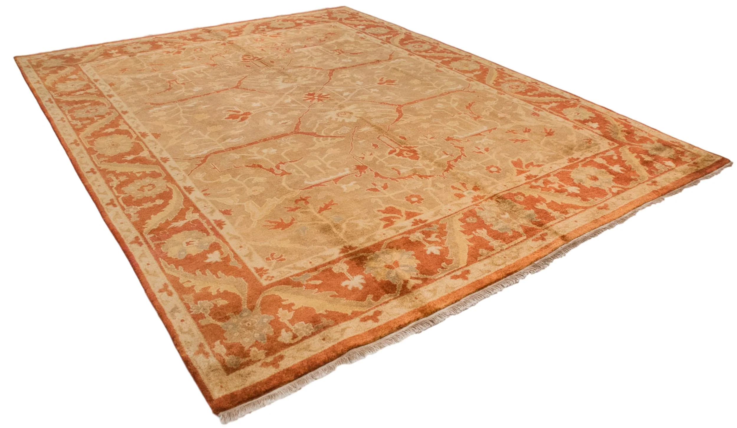 8.5x11.5 New Gold Wash Indian Oushak Design Carpet - Image 7