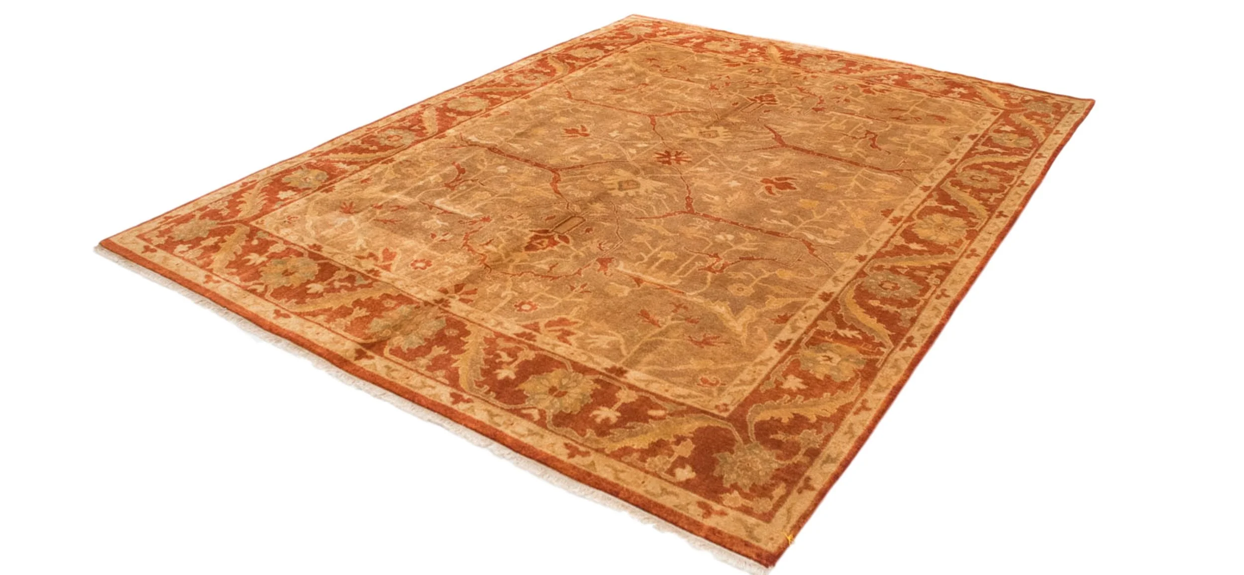8.5x11.5 New Gold Wash Indian Oushak Design Carpet - Image 8