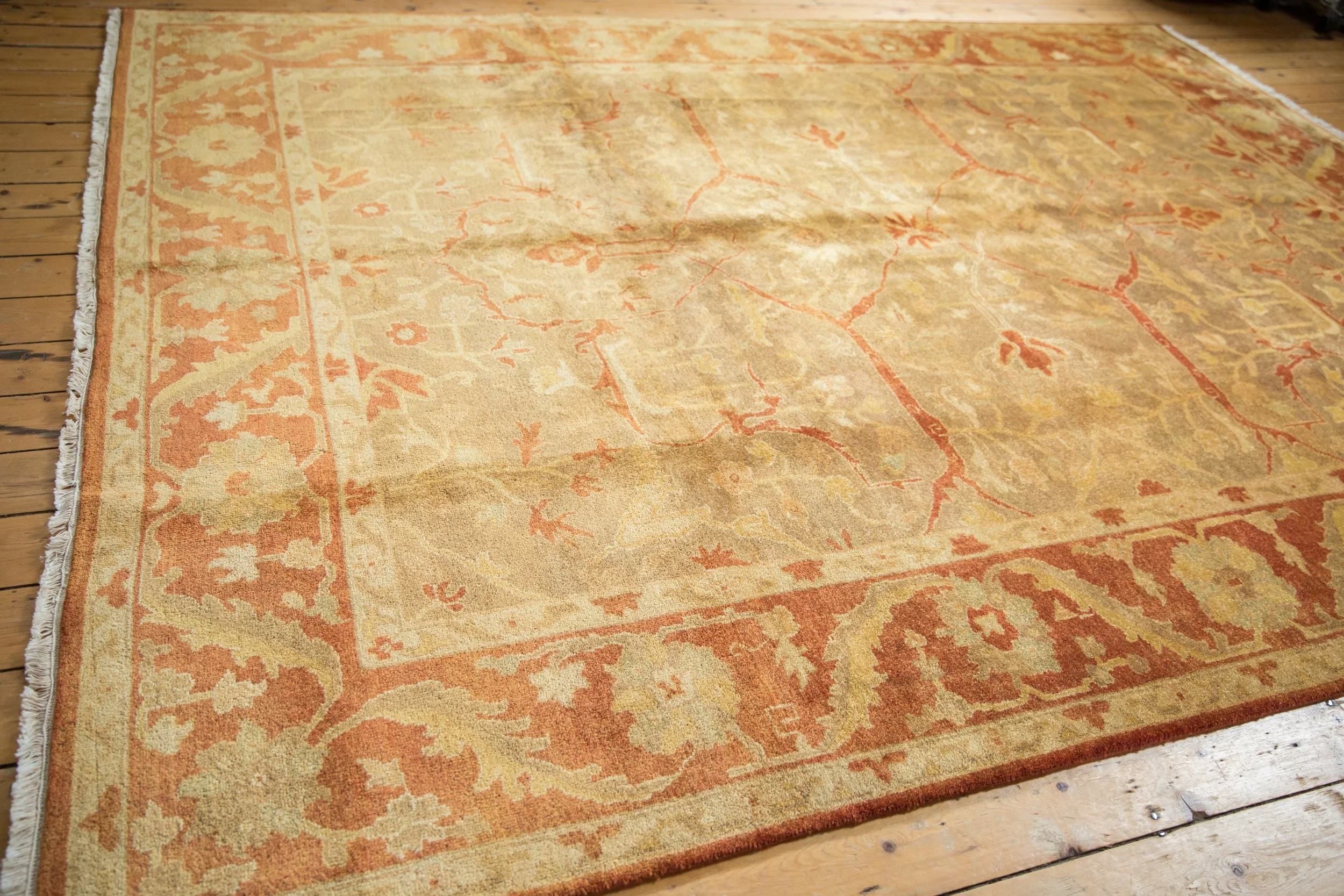 8.5x11.5 New Gold Wash Indian Oushak Design Carpet - Image 11