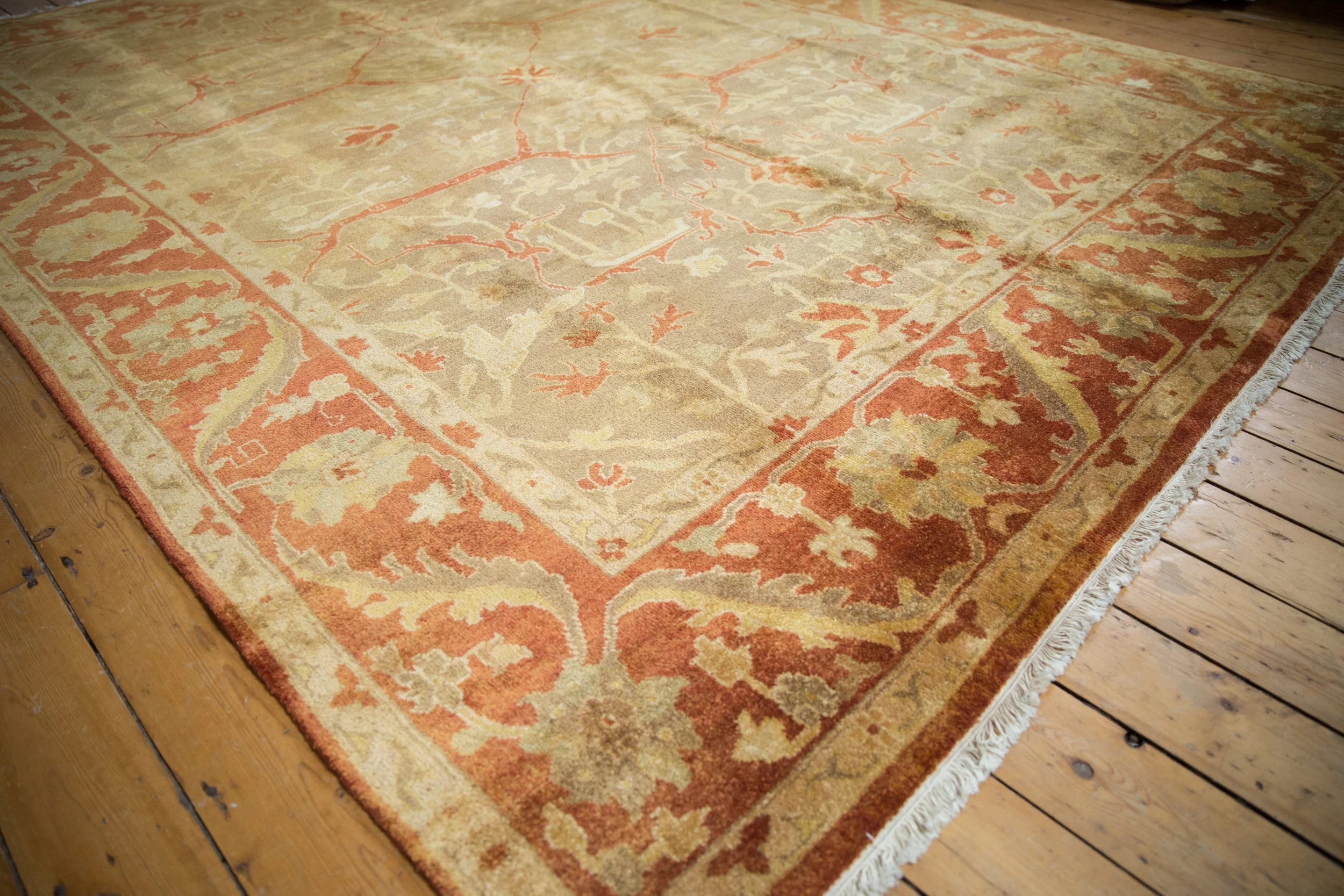 8.5x11.5 New Gold Wash Indian Oushak Design Carpet - Image 3