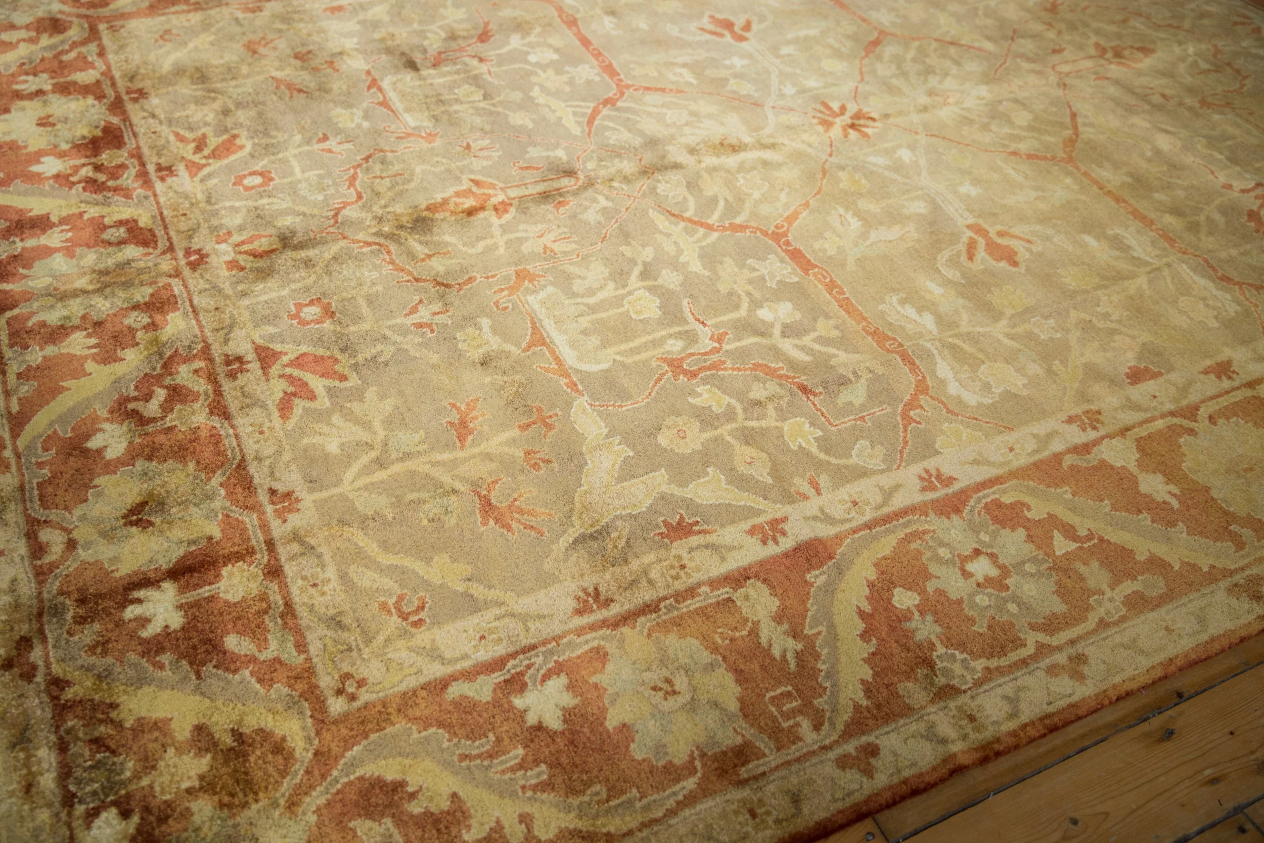 8.5x11.5 New Gold Wash Indian Oushak Design Carpet - Image 5