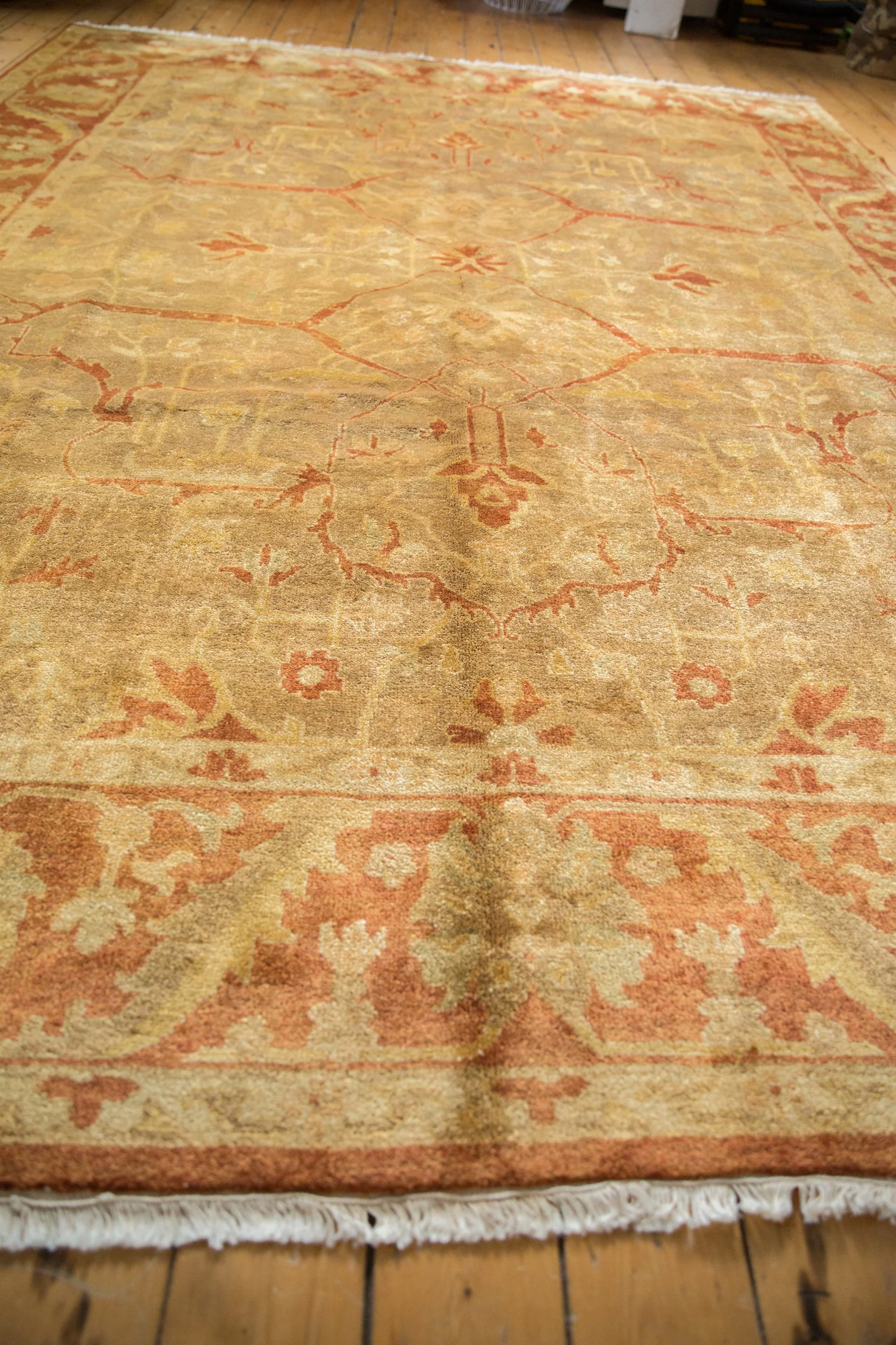 8.5x11.5 New Gold Wash Indian Oushak Design Carpet - Image 8