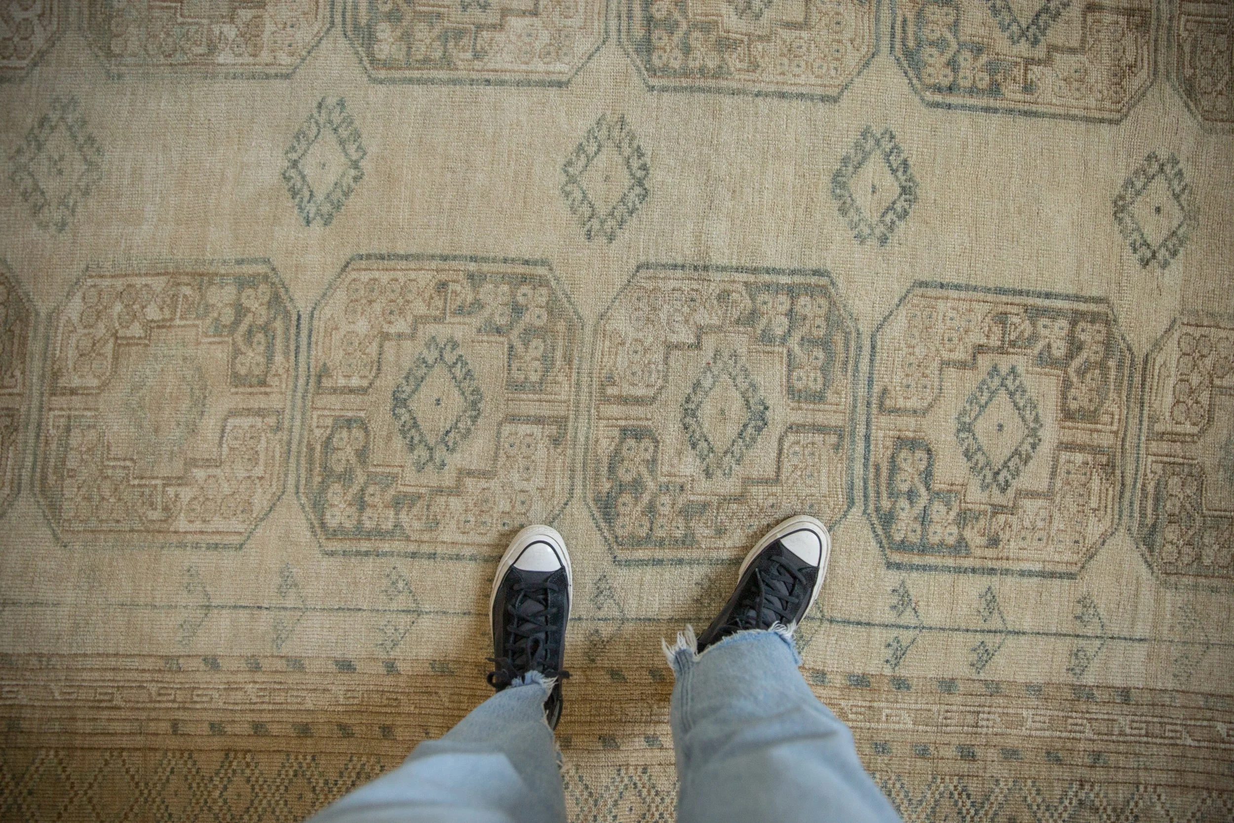 8.5x11.5 Vintage Distressed Ersari Carpet - Image 2