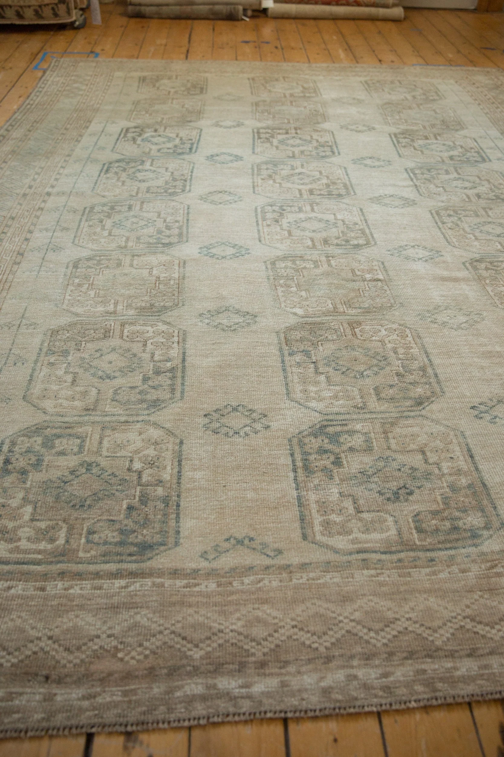 8.5x11.5 Vintage Distressed Ersari Carpet - Image 6