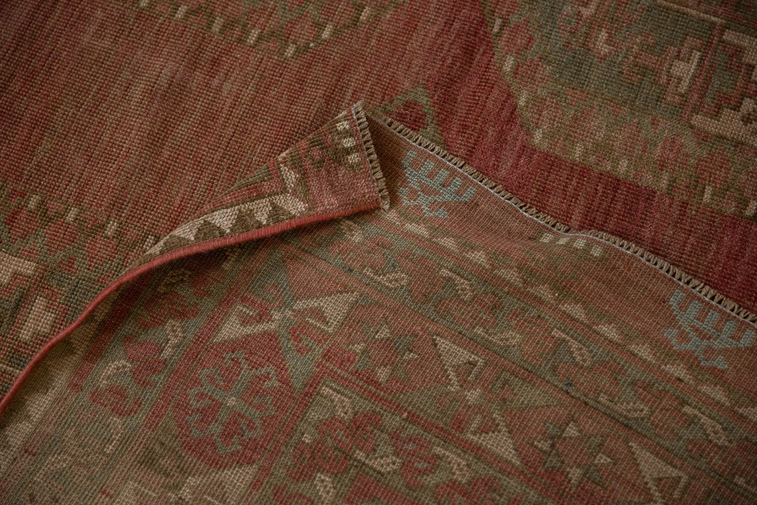 8.5x11.5 Vintage Distressed Ersari Carpet - Image 11