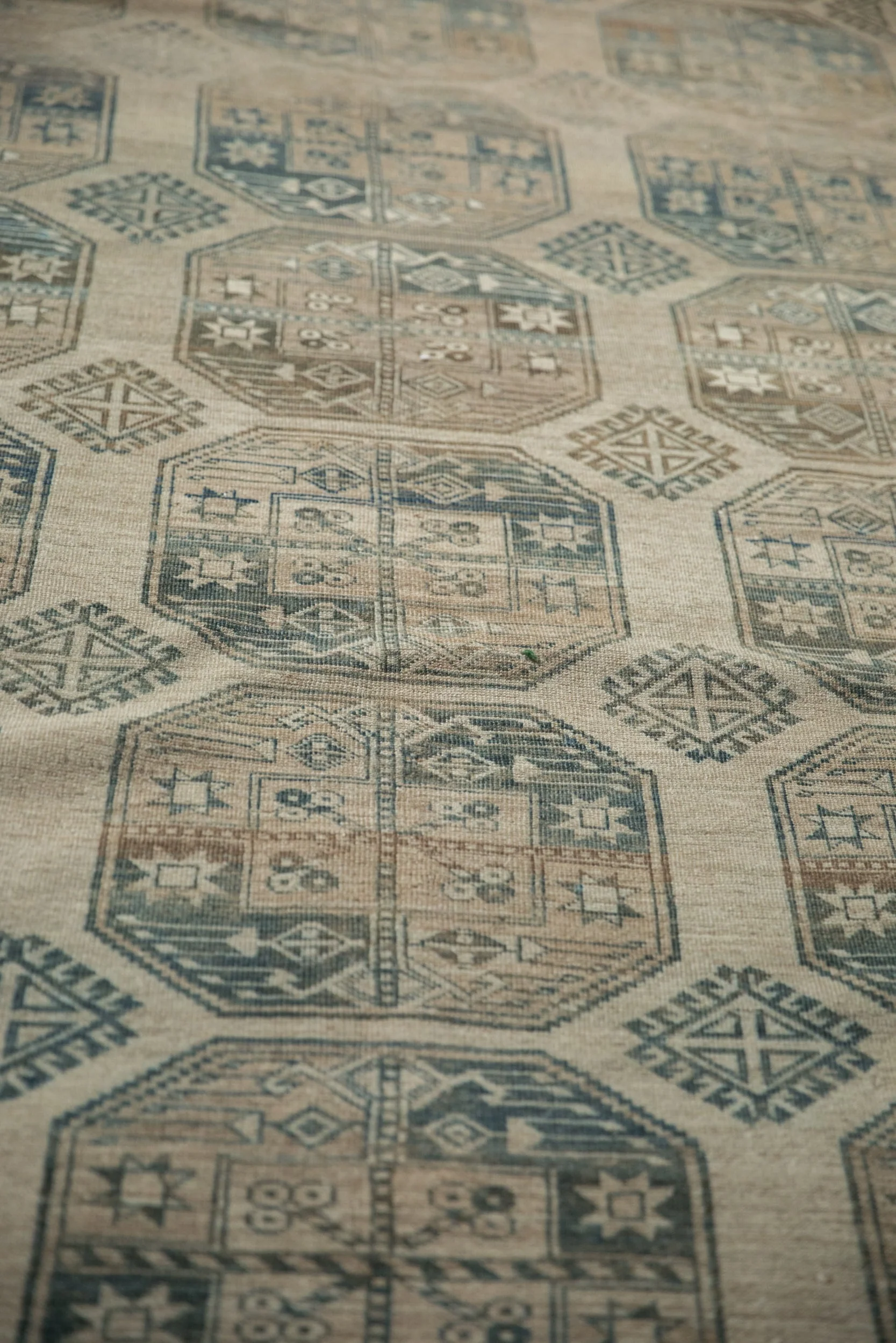 8.5x11.5 Vintage Distressed Ersari Carpet - Image 10