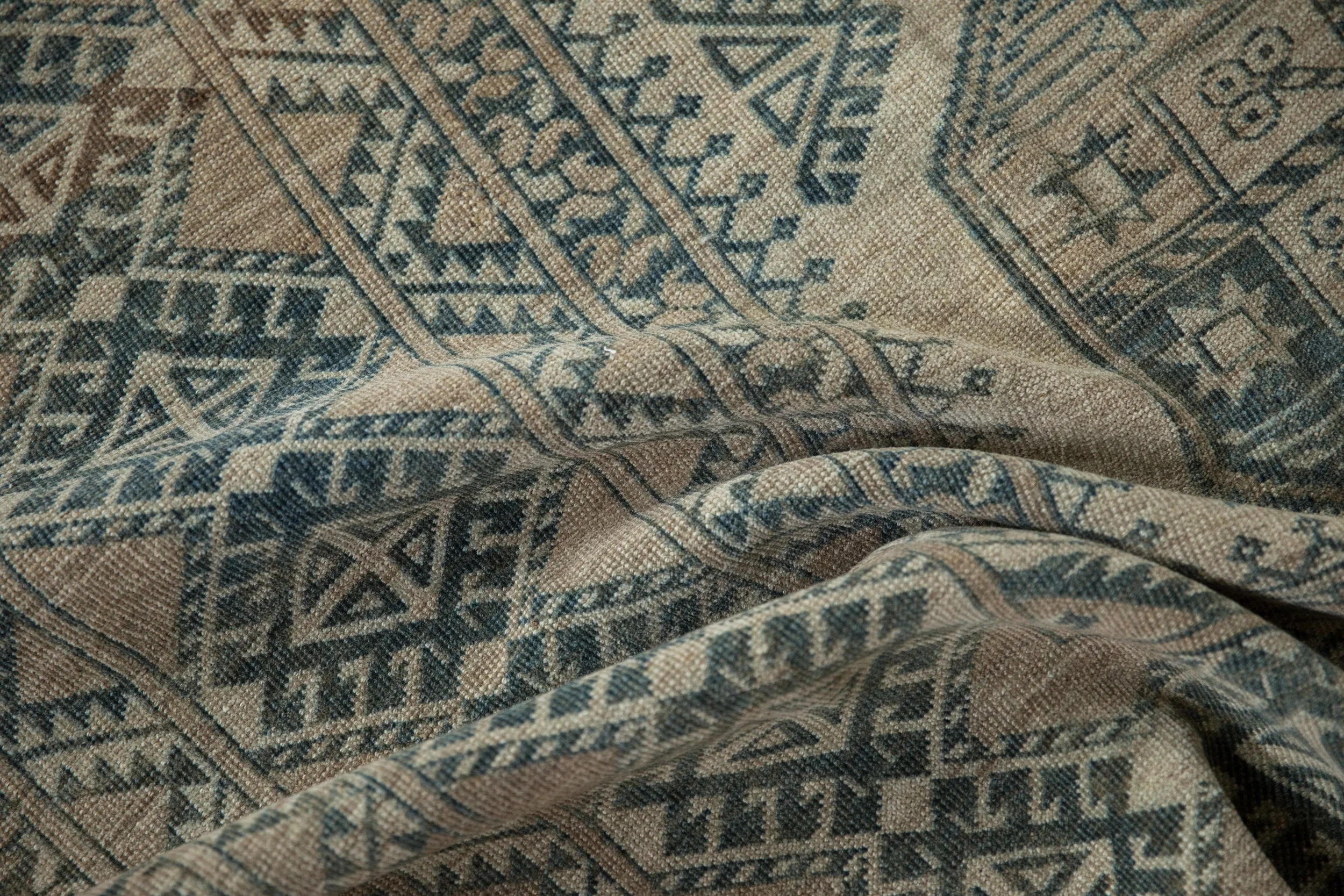 8.5x11.5 Vintage Distressed Ersari Carpet - Image 12