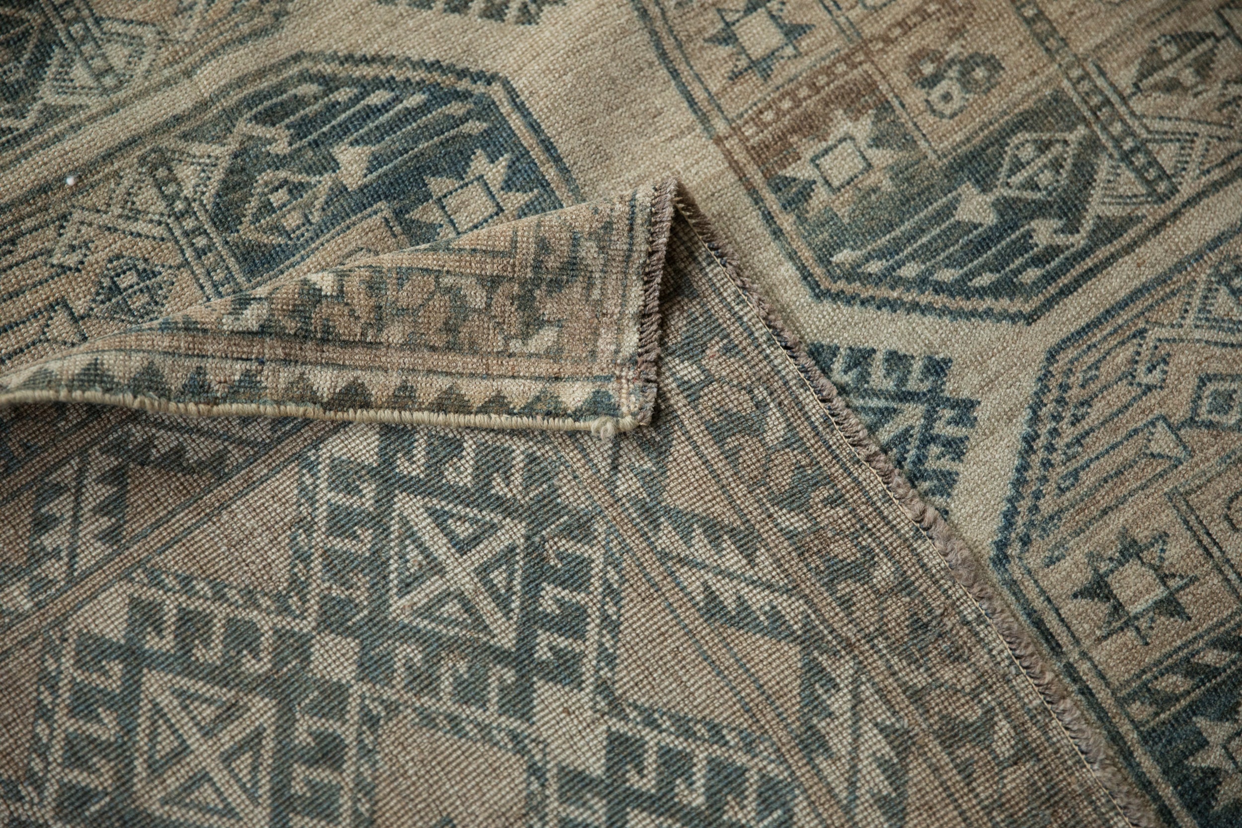 8.5x11.5 Vintage Distressed Ersari Carpet - Image 13