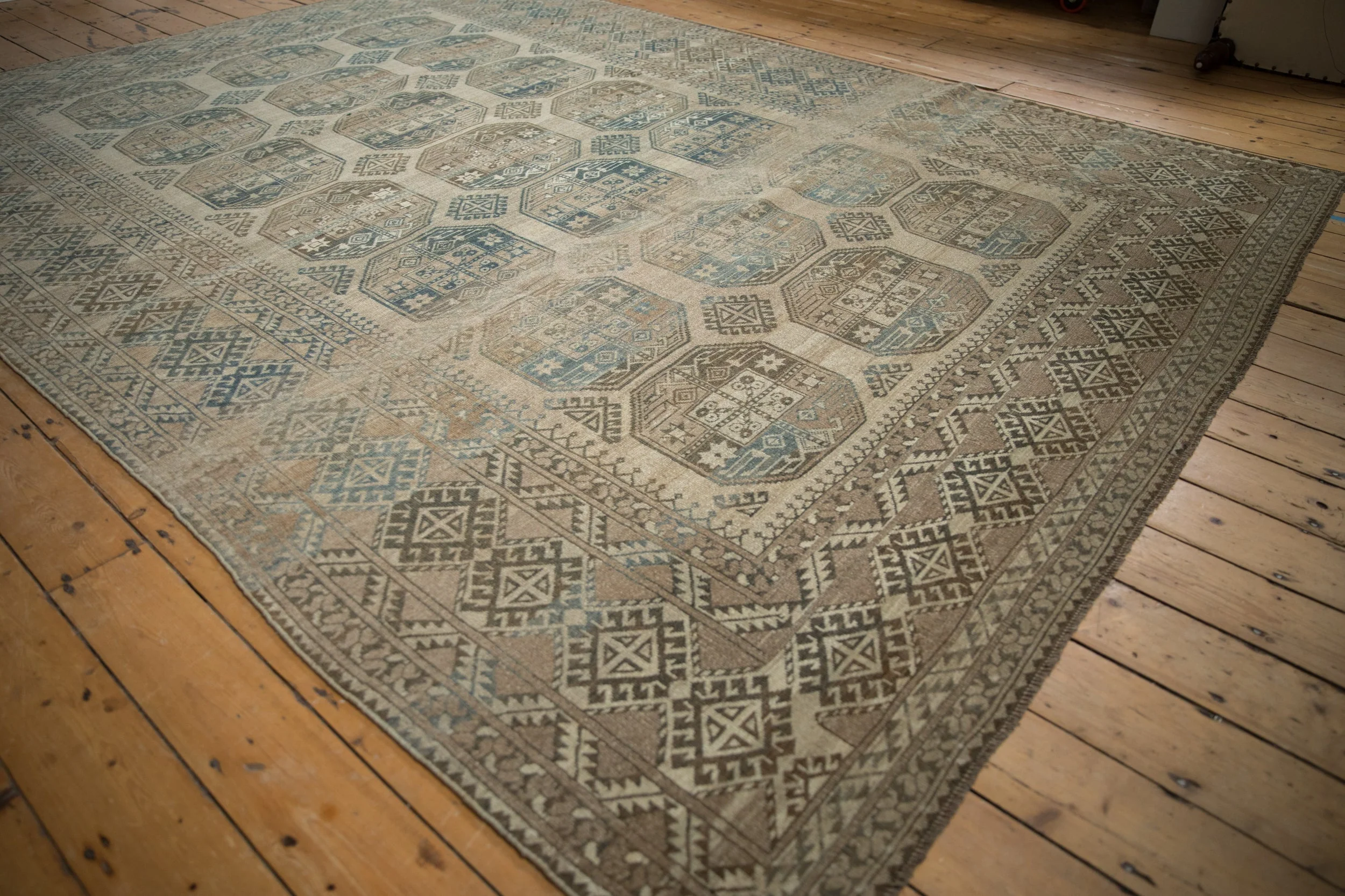 8.5x11.5 Vintage Distressed Ersari Carpet - Image 5