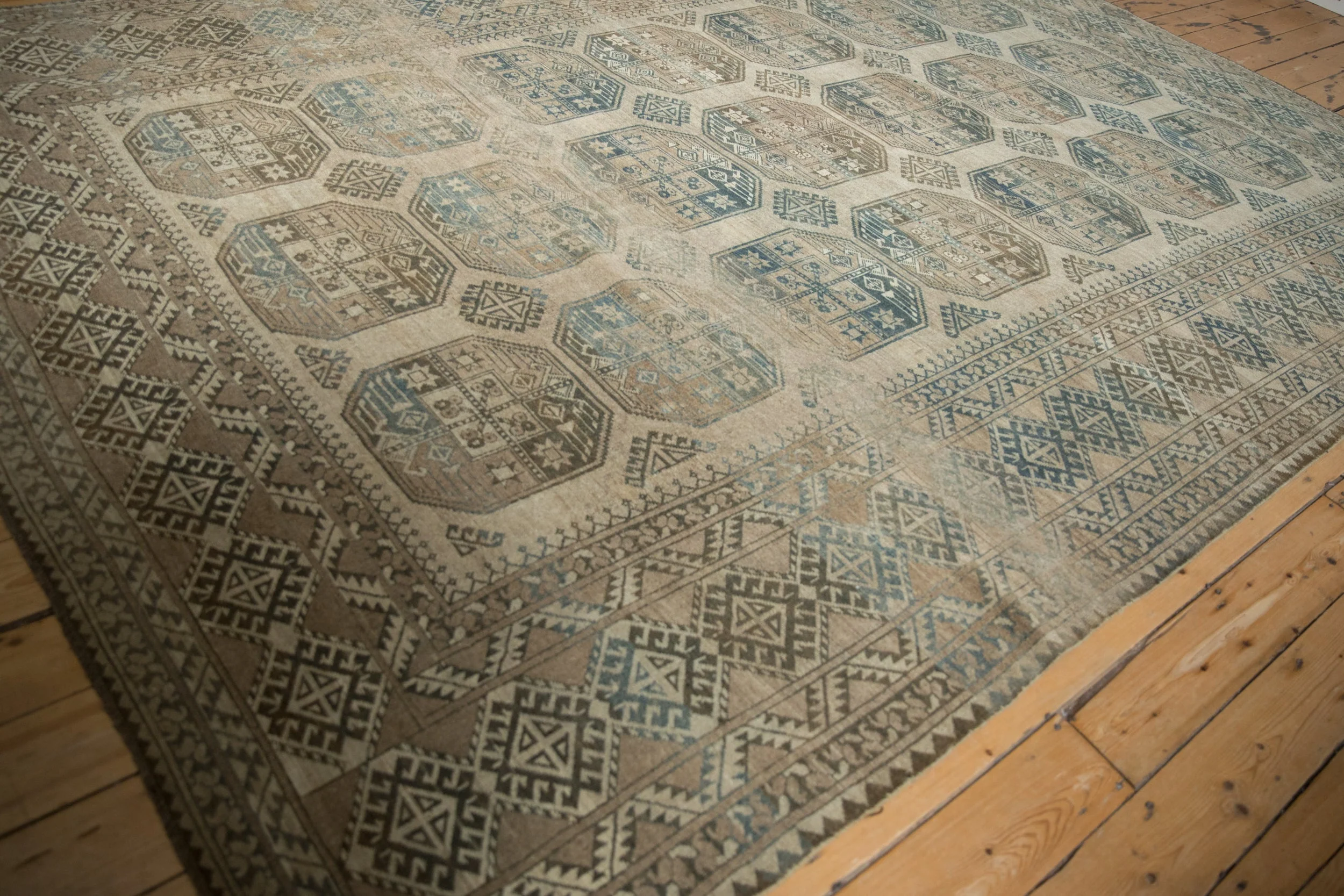 8.5x11.5 Vintage Distressed Ersari Carpet - Image 7