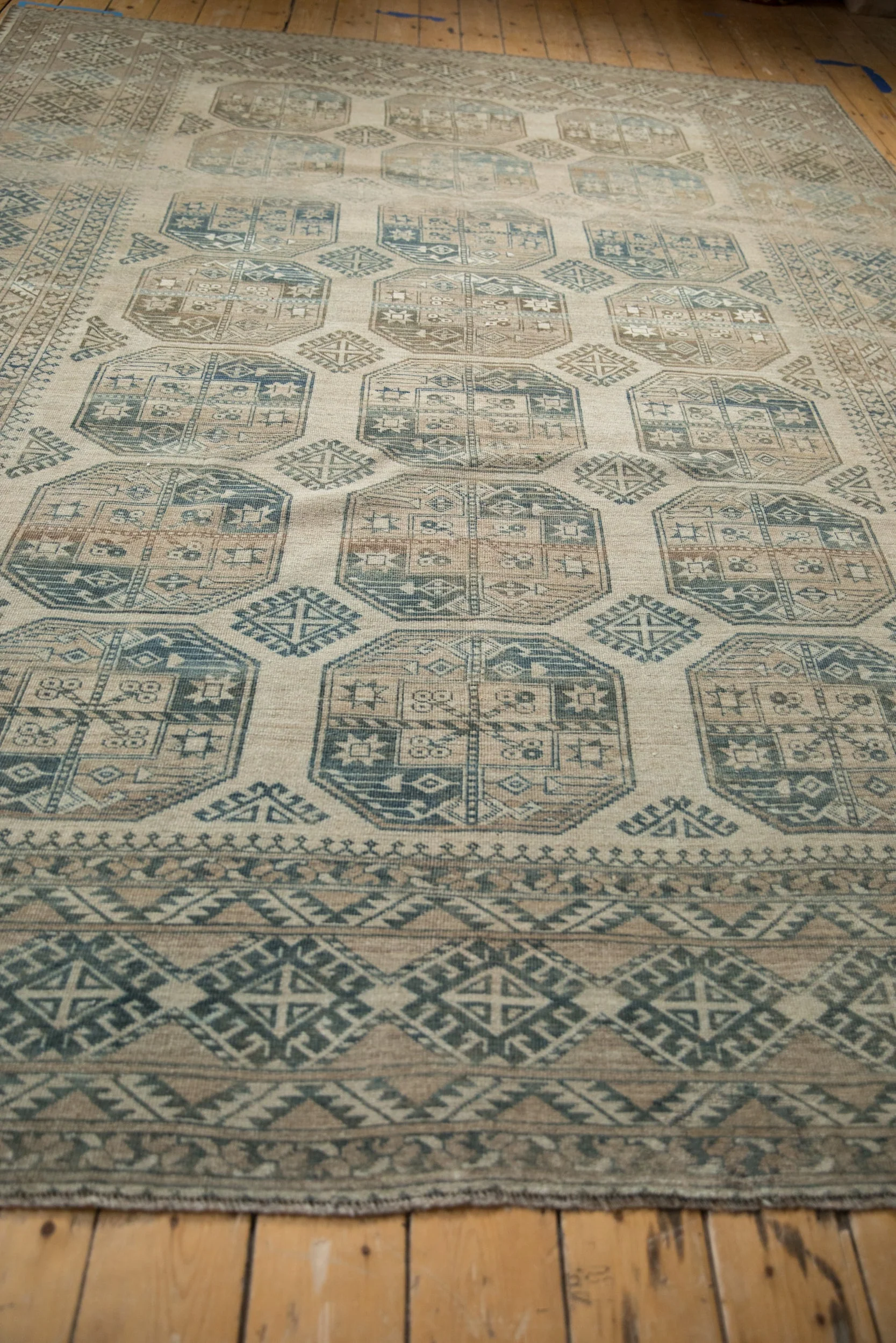8.5x11.5 Vintage Distressed Ersari Carpet - Image 9