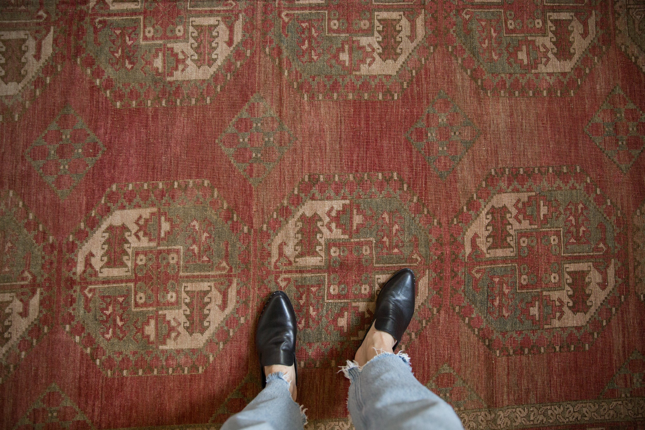 8.5x11.5 Vintage Distressed Ersari Carpet - Image 2