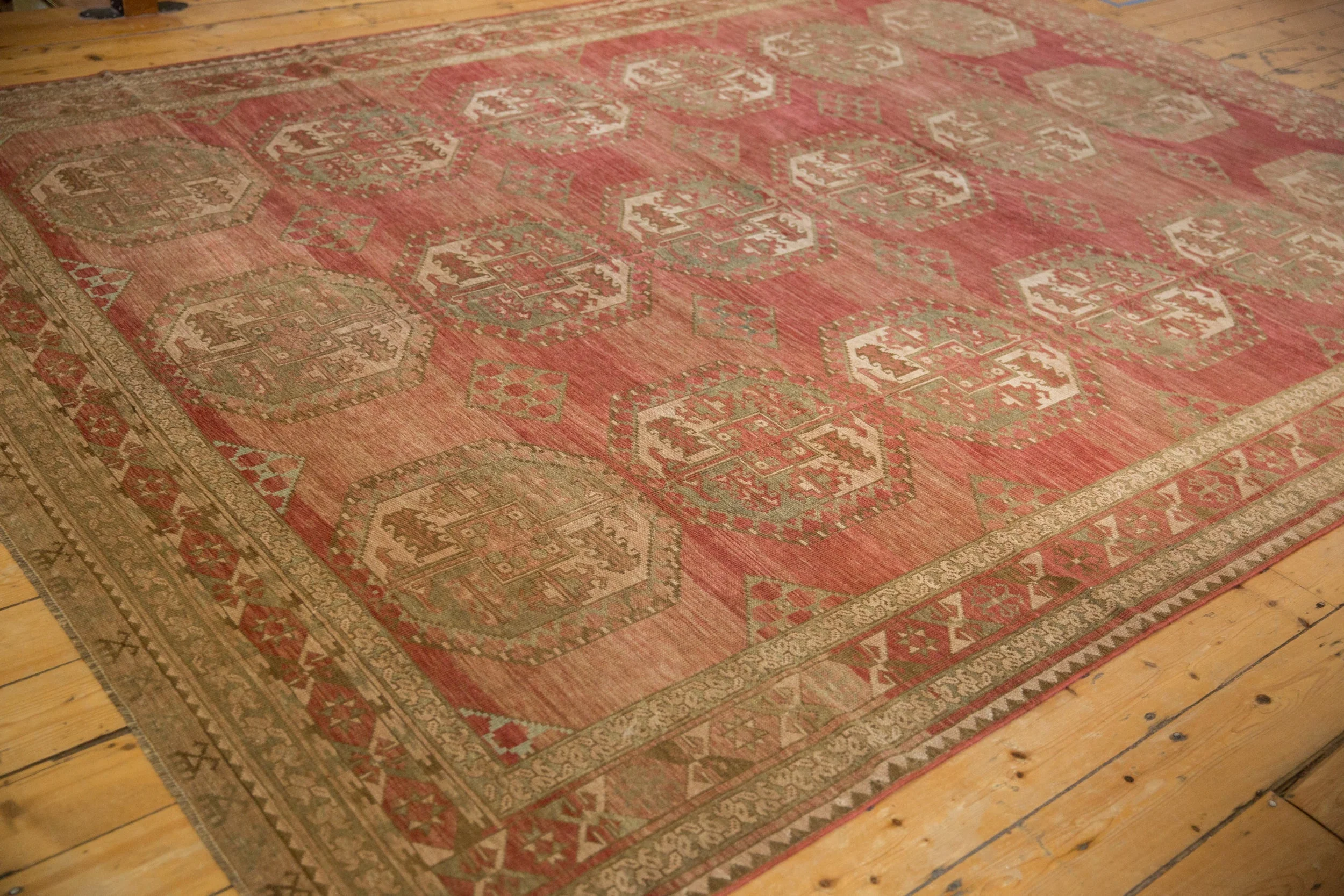 8.5x11.5 Vintage Distressed Ersari Carpet - Image 6