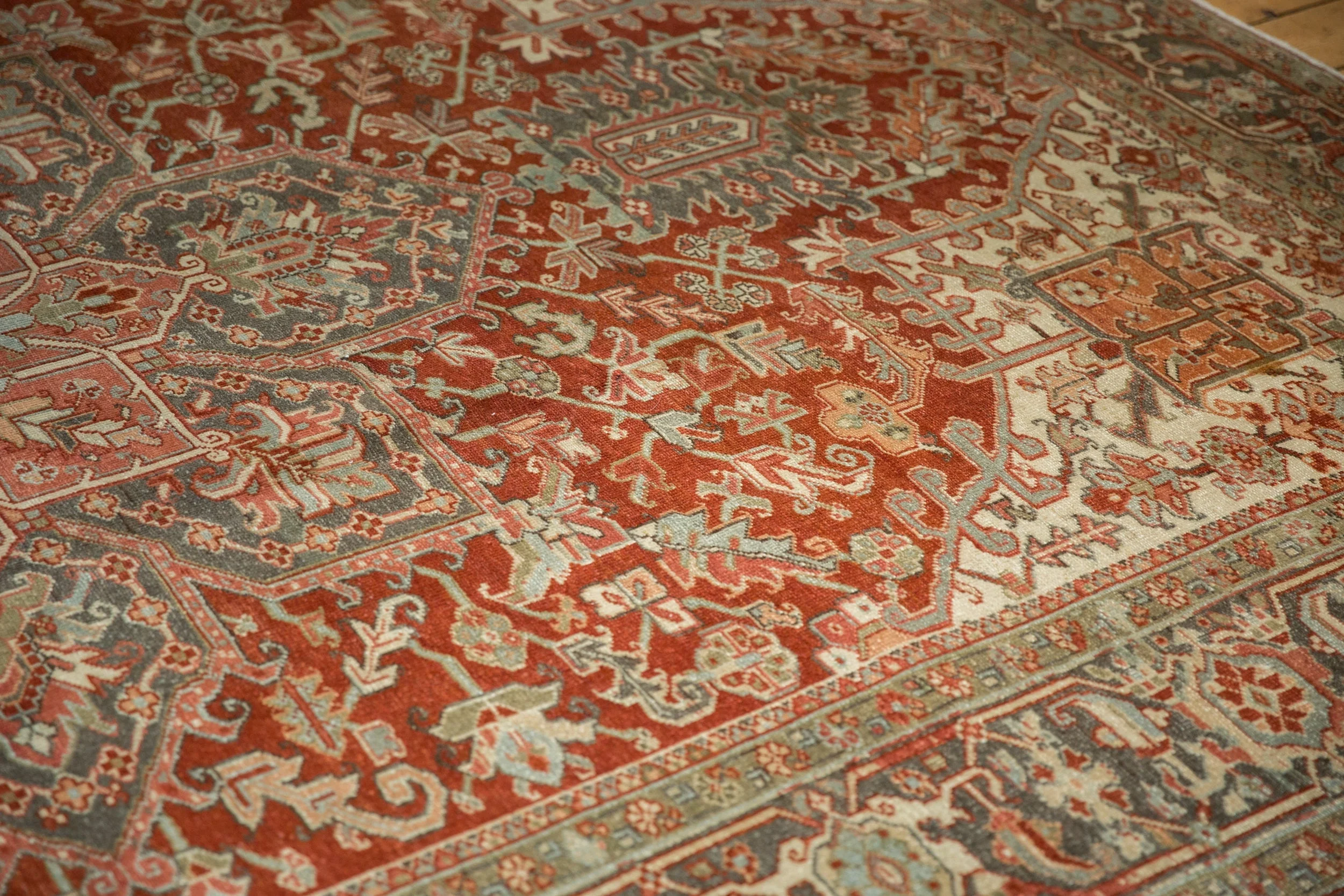 8.5x11.5 Vintage Distressed Heriz Carpet - Image 12