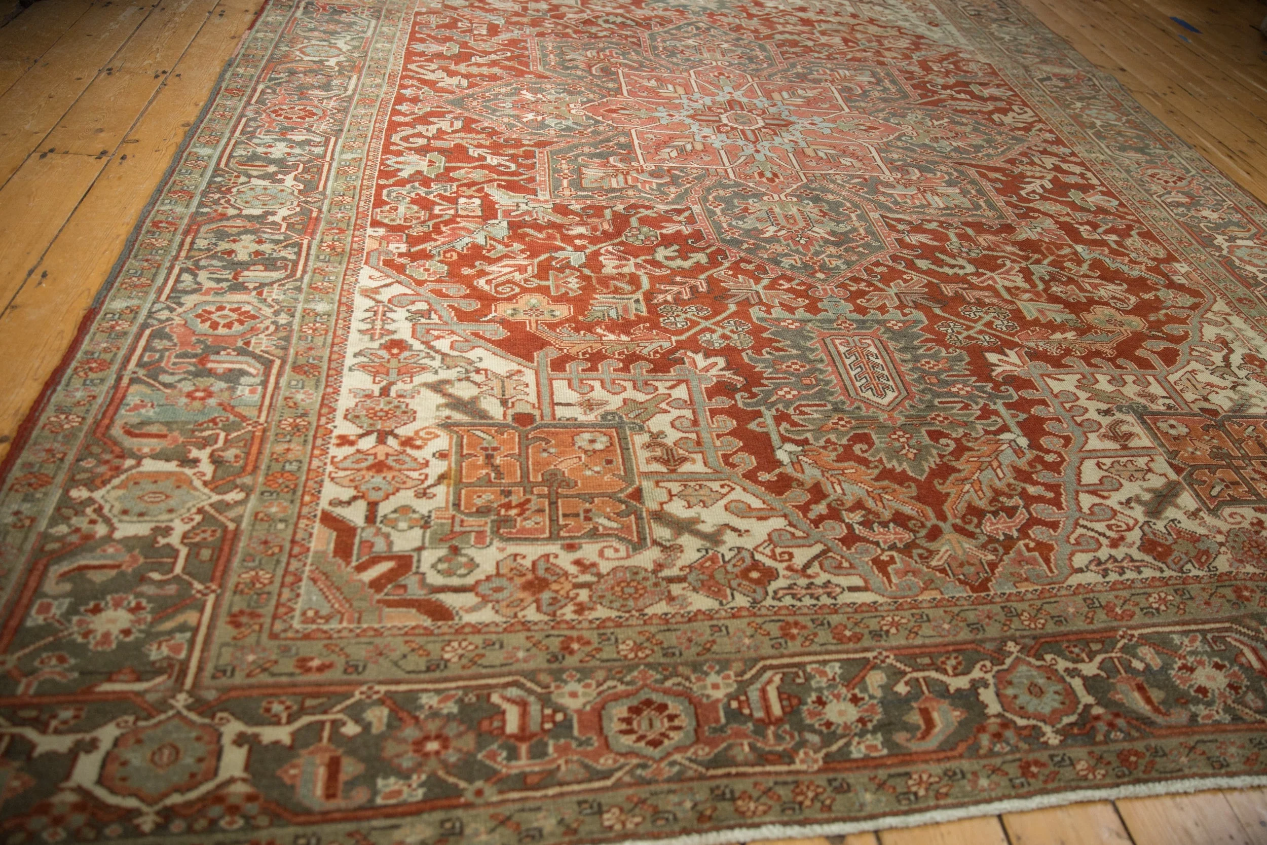 8.5x11.5 Vintage Distressed Heriz Carpet - Image 13
