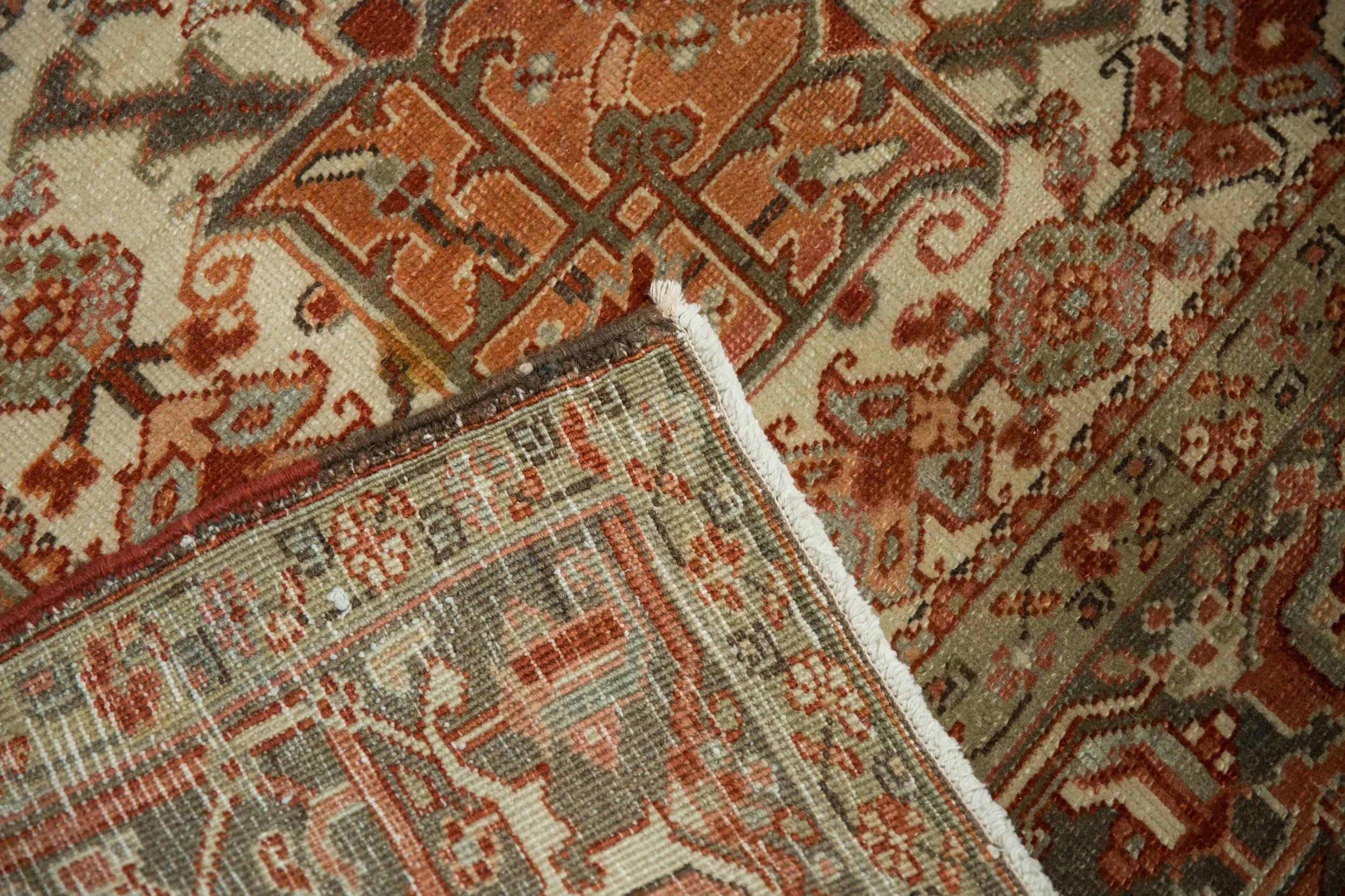 8.5x11.5 Vintage Distressed Heriz Carpet - Image 16