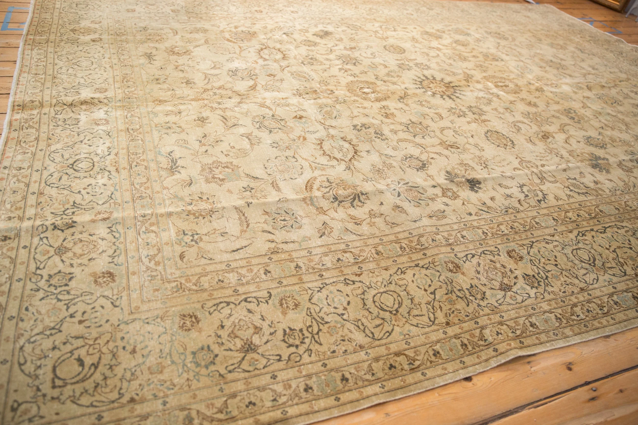 8.5x11.5 Vintage Distressed Kashan Carpet - Image 6
