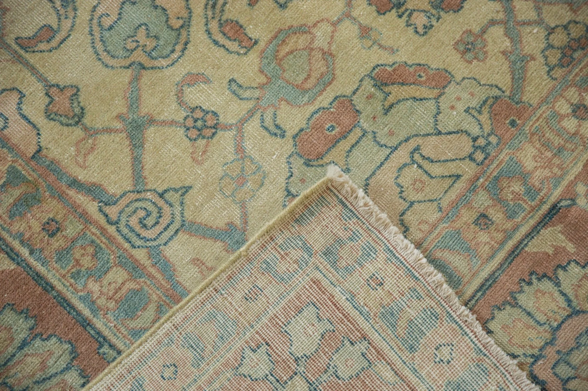 8.5x11.5 Vintage Distressed Tabriz Carpet - Image 12