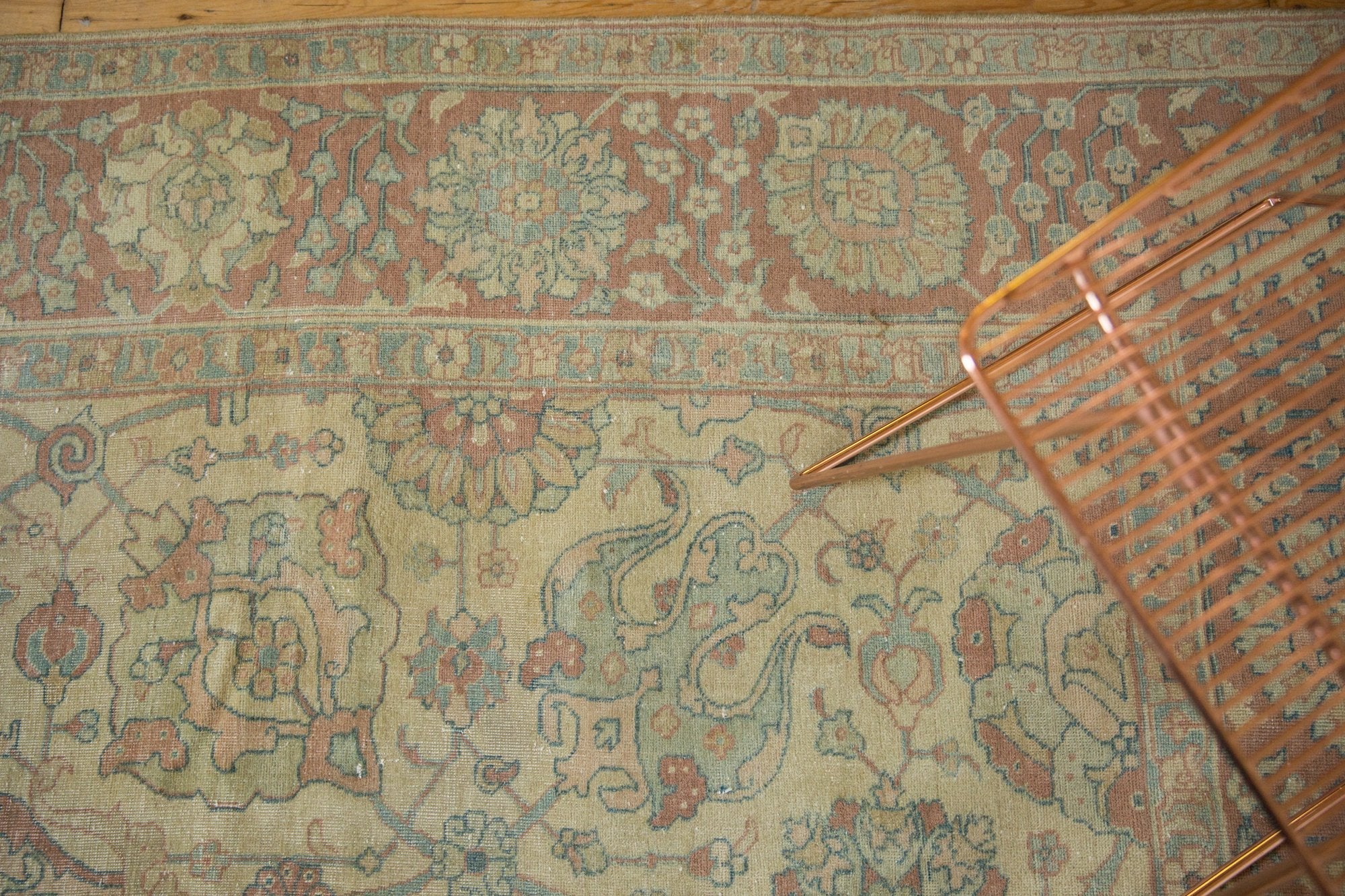 8.5x11.5 Vintage Distressed Tabriz Carpet - Image 4