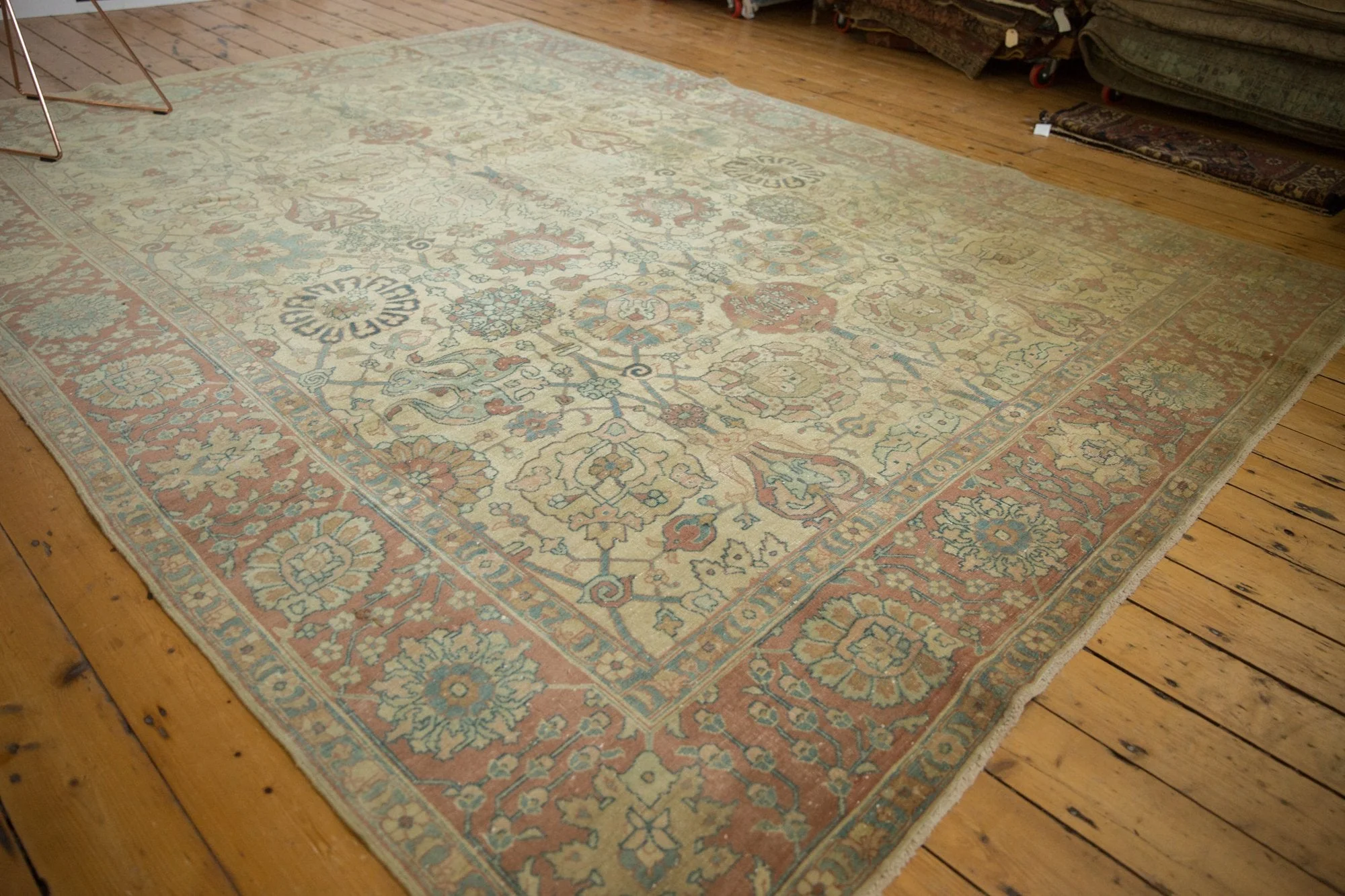 8.5x11.5 Vintage Distressed Tabriz Carpet - Image 5