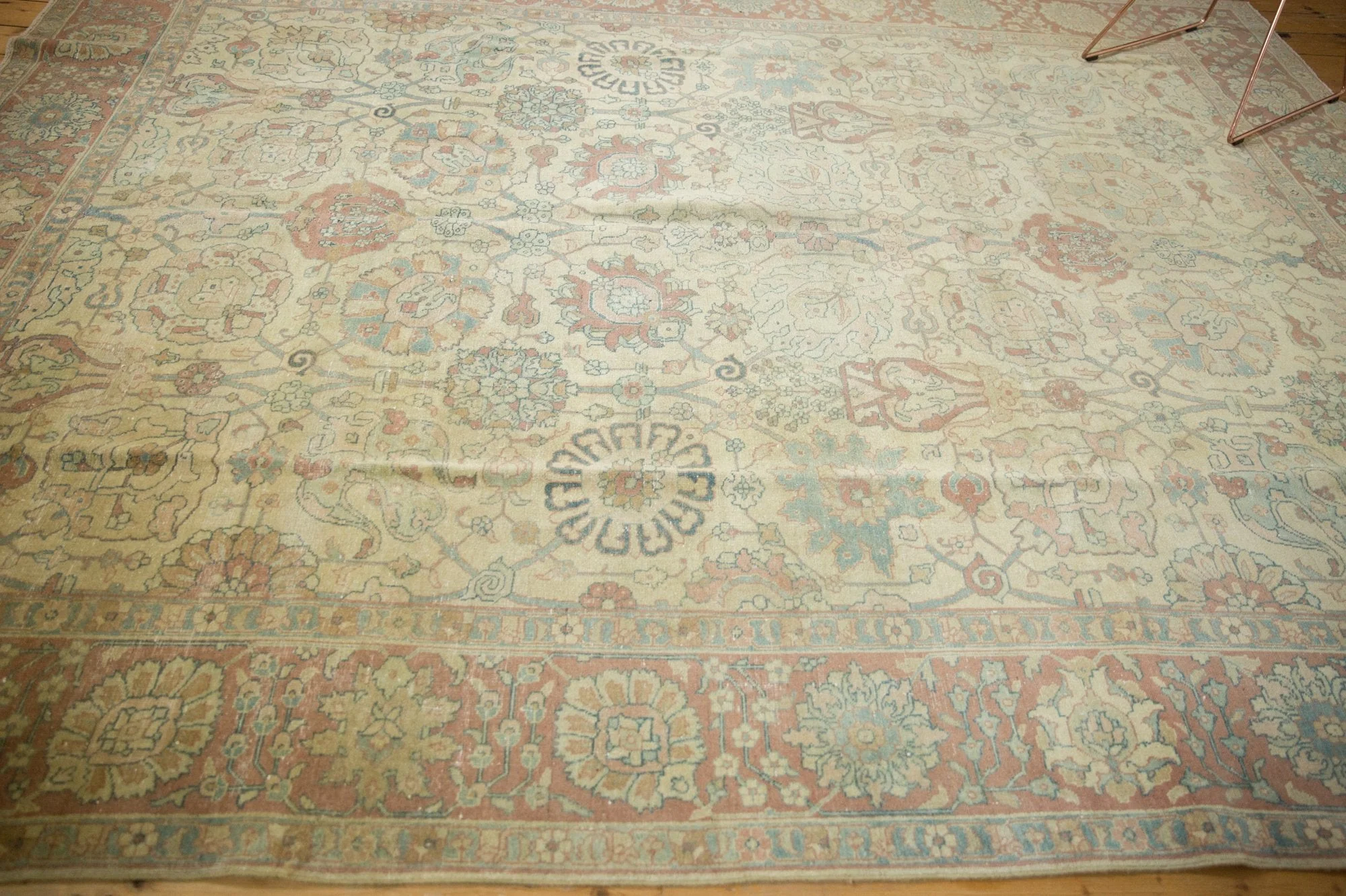 8.5x11.5 Vintage Distressed Tabriz Carpet - Image 7