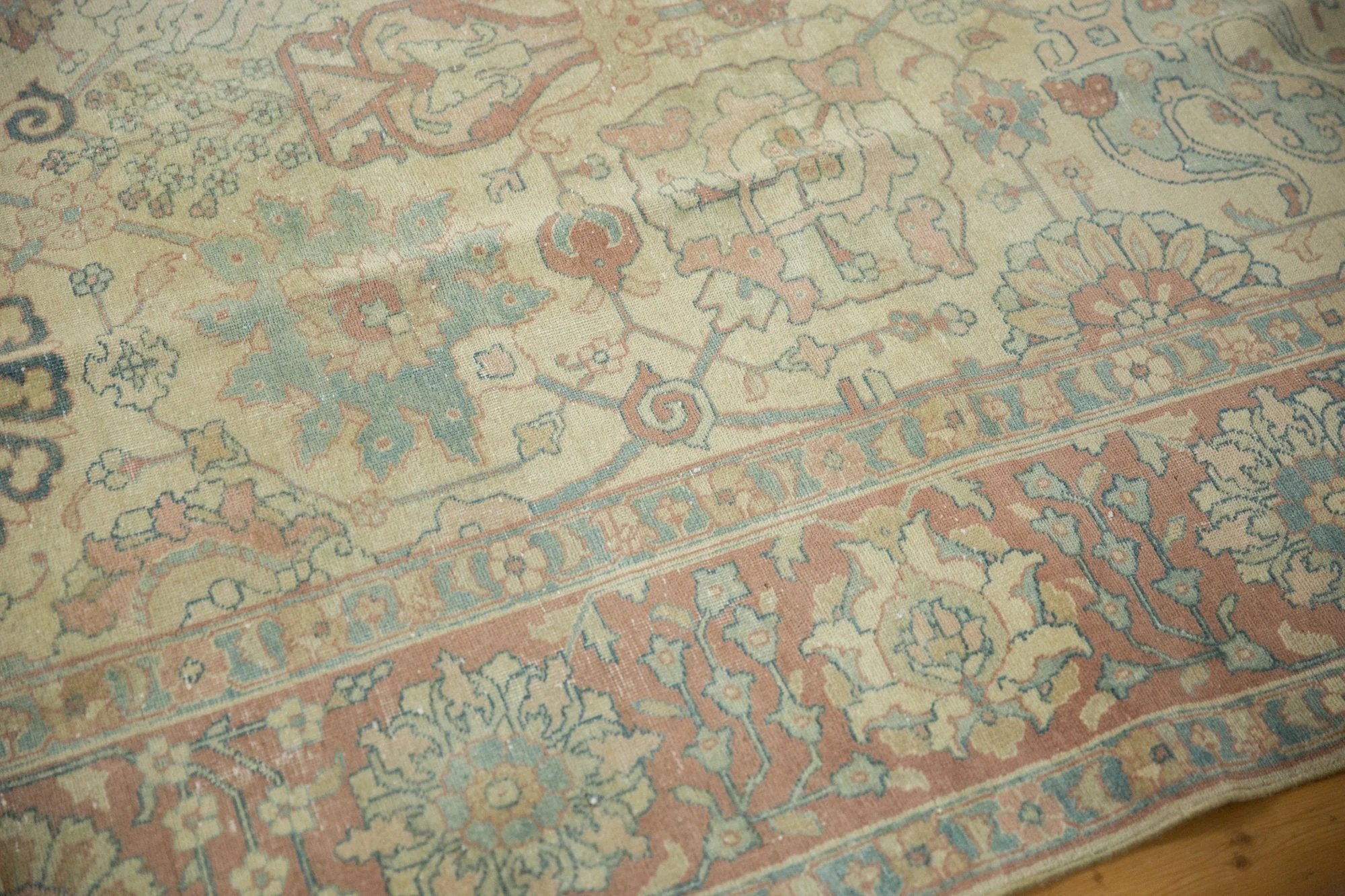 8.5x11.5 Vintage Distressed Tabriz Carpet - Image 8