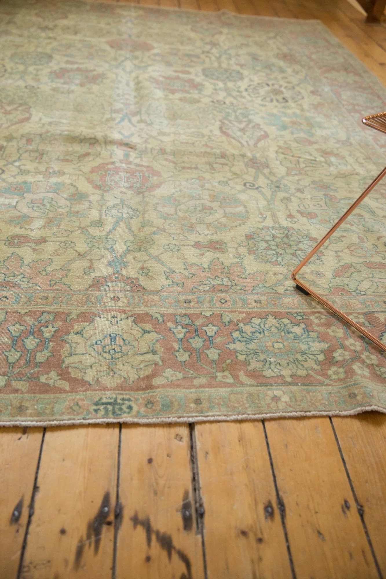 8.5x11.5 Vintage Distressed Tabriz Carpet - Image 9