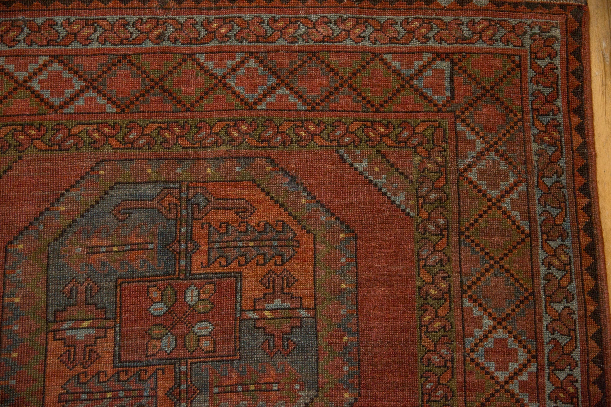 8.5x11 Vintage Distressed Ersari Carpet - Image 3